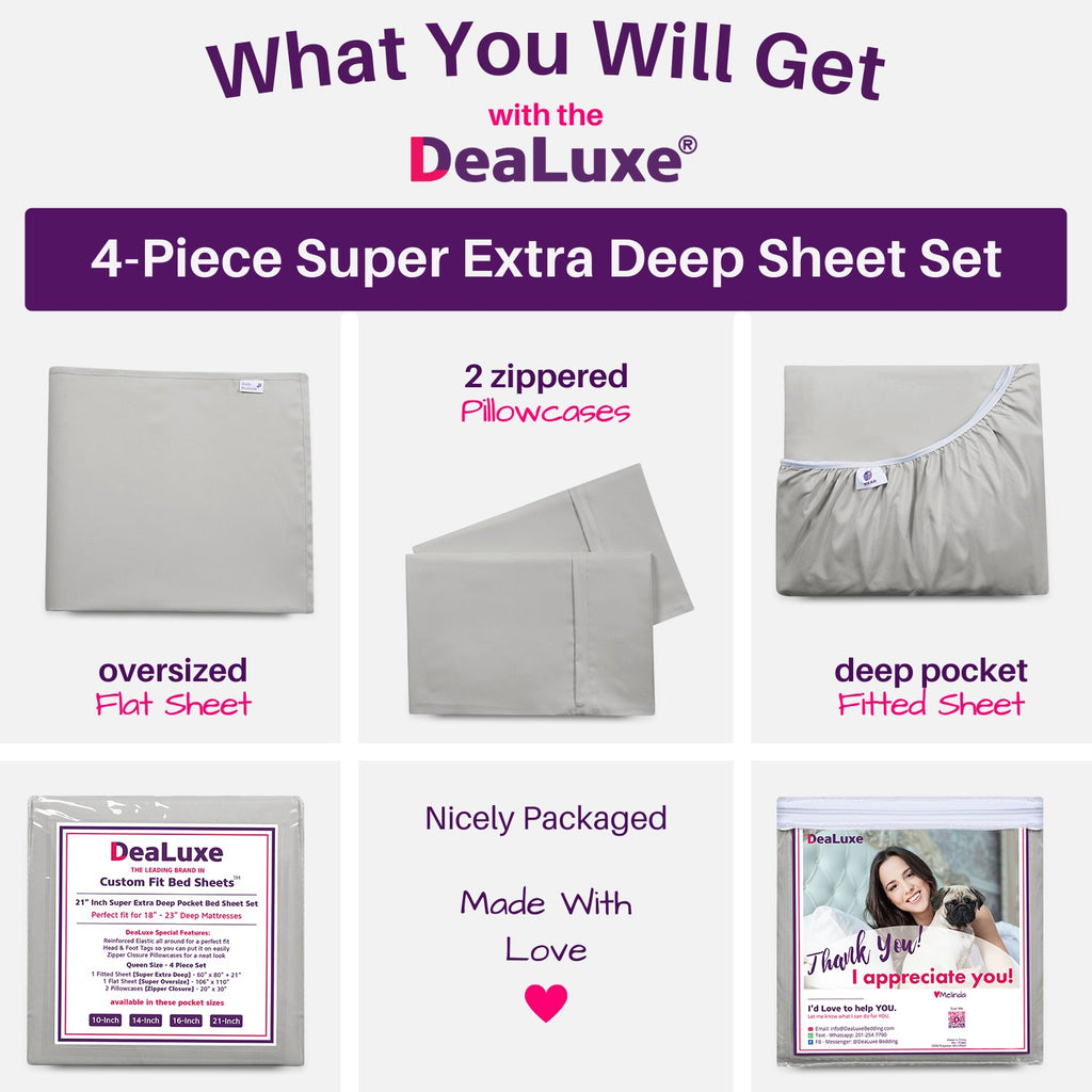 Premium Egyptian Cotton Bedding 21” King Extra Deep Pocket Sheets - Deep King Fitted Sheet - Super And Ultra Deep Sheet - For Deep Mattress -... - Breathable Egyptian Cotton Flat & Fitted Sheets Detail