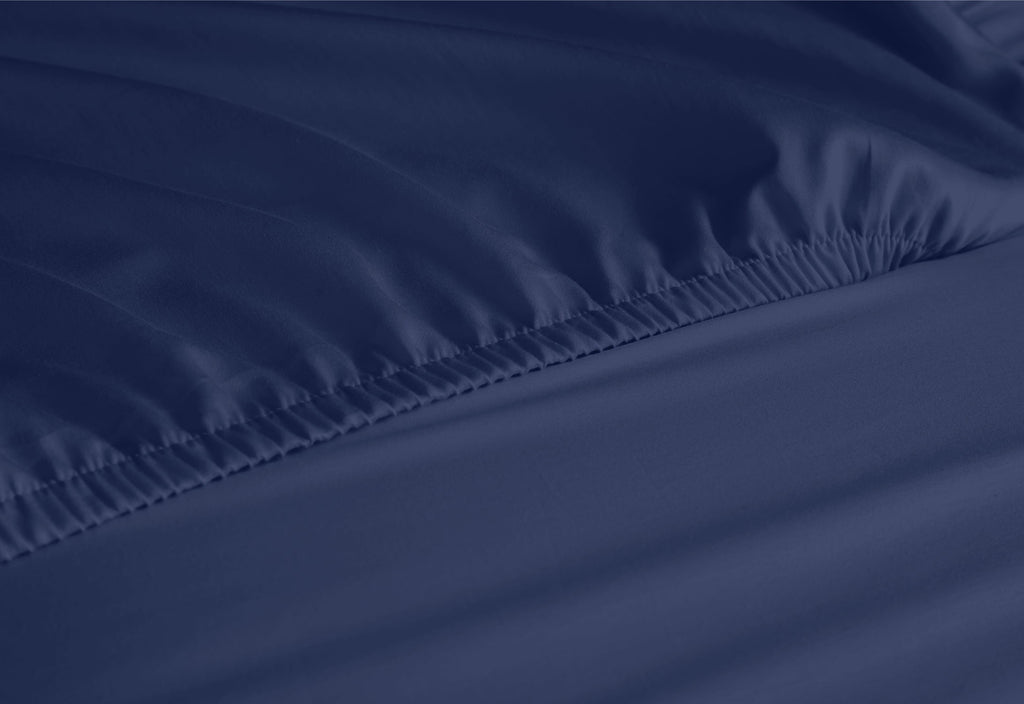 Premium Egyptian Cotton Queen Bed Sheets Set, 6 Pc Microfiber Bed Sheets, Extra Deep Pocket Queen Fitted Sheet, Flat Sheet & Pillowcases, Nav... - Cooling Hotel Quality Bedding Sheets and Pillowcases Detail