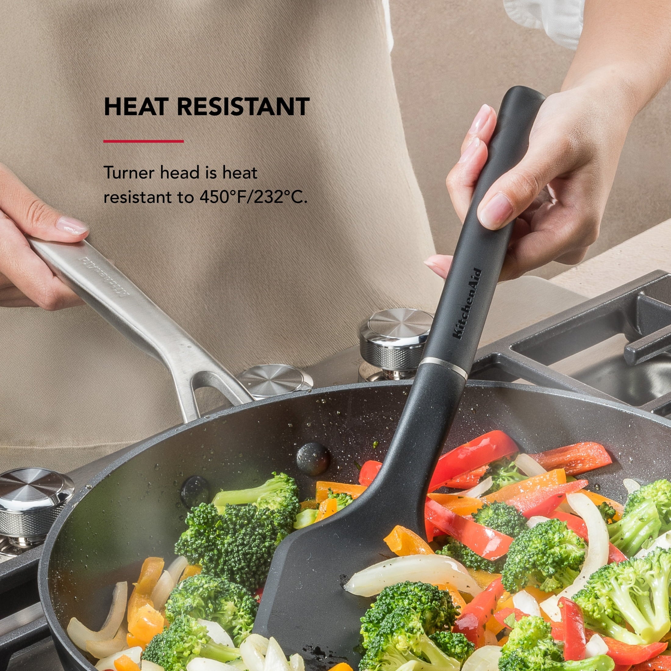 Professional Grade 3-Piece Cooking Utensils Set with Ergonomic Handles, Black - Multi-Purpose Hand Tool for Daily Meal Prep Detail