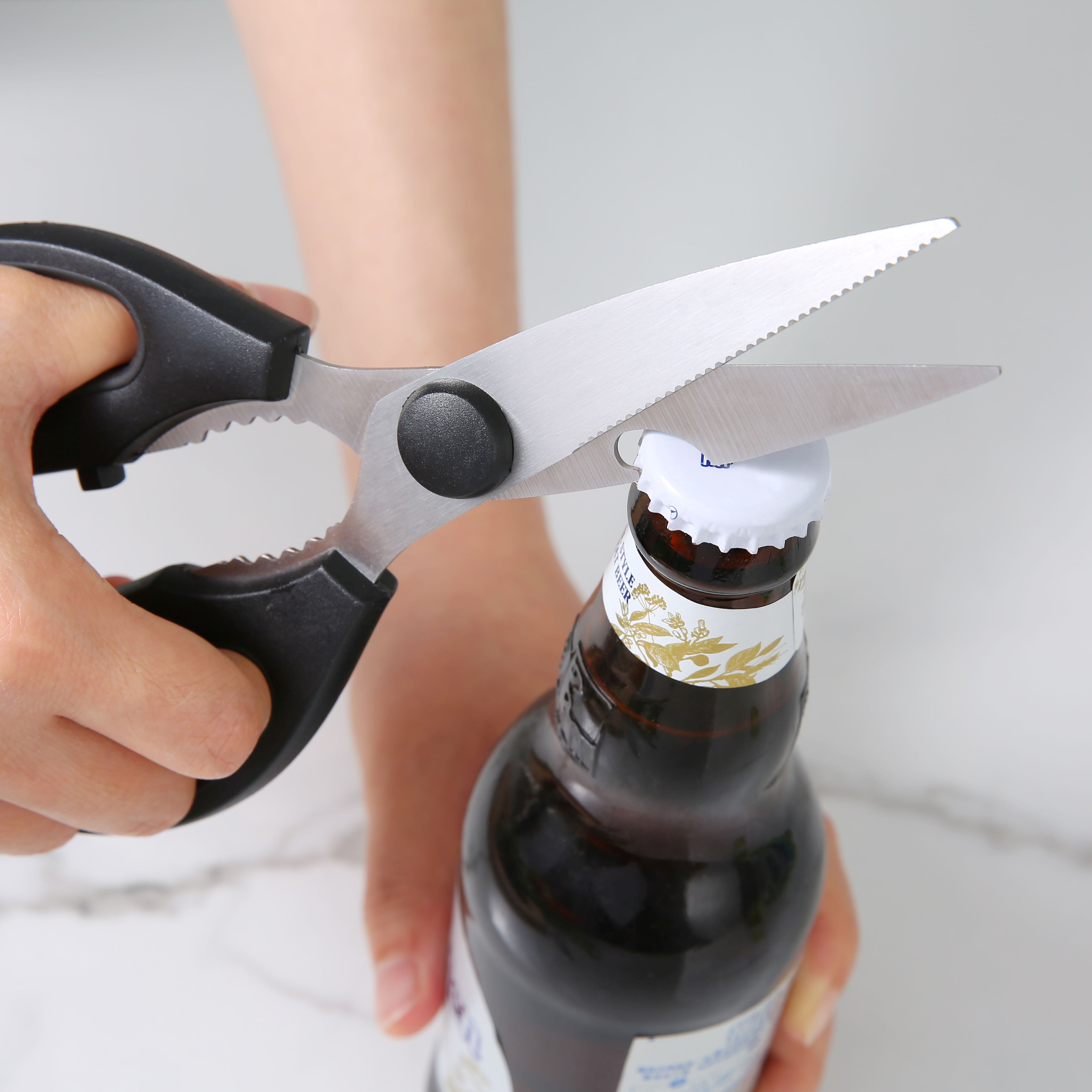 Innovative Stainless Steel Multi-Purpose Kitchen Shears with Grip 1 Each - Kitchen Gadget Tool for Quick Food Prep Detail