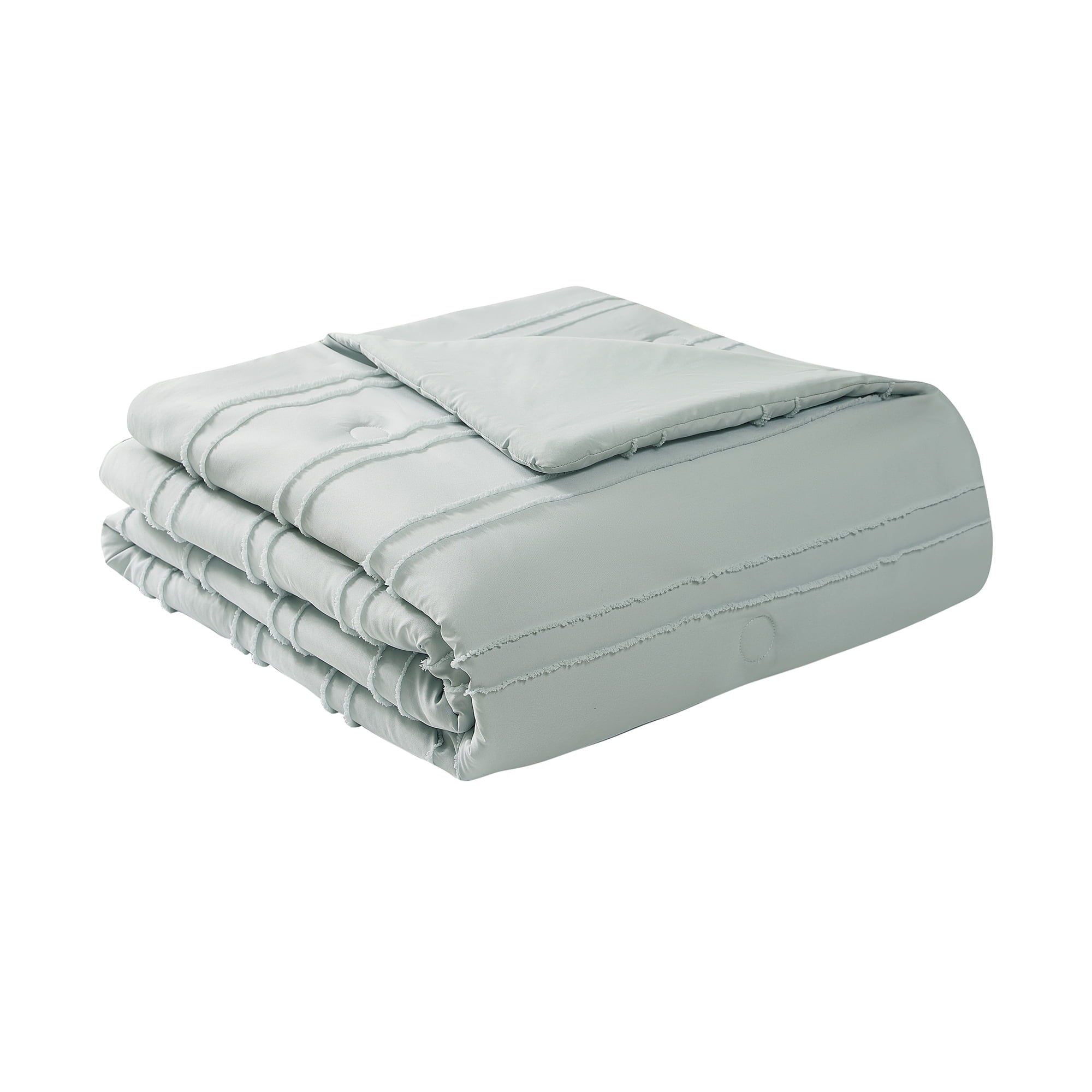 Fluffy Down Alternative Mint 10 Piece Bed in a Bag Comforter Set with Sheets, Queen - All-Season Down Alternative Comforter Insert Detail