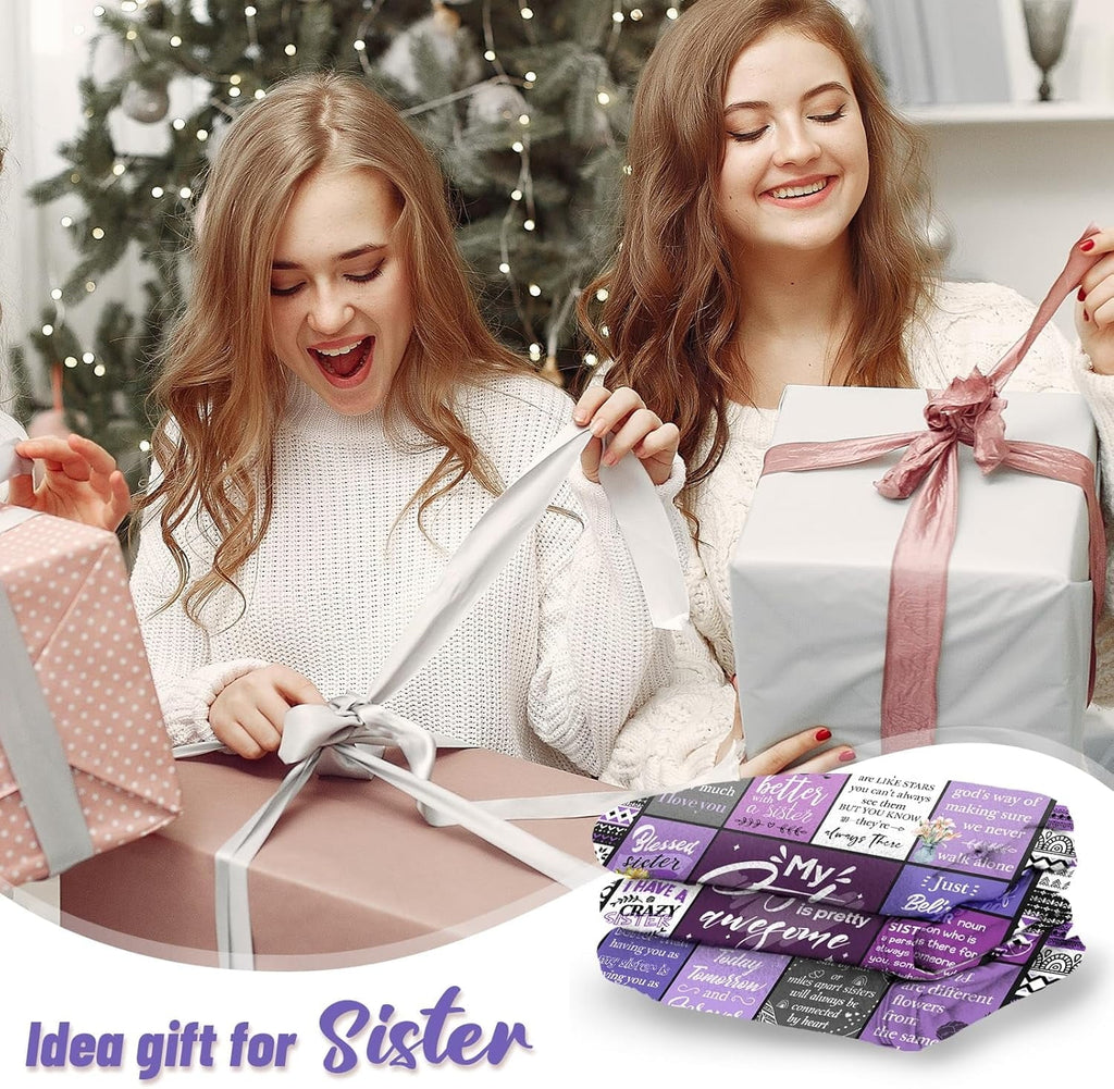 Lightweight Warm Sister Gifts Blanket, Sister Gifts , Happy Birthday Gifts for Sister, Unique Sister Gifts for My Dear Sister on Mothe... - Cozy Fleece Throw Blanket for Couch & Bed Detail