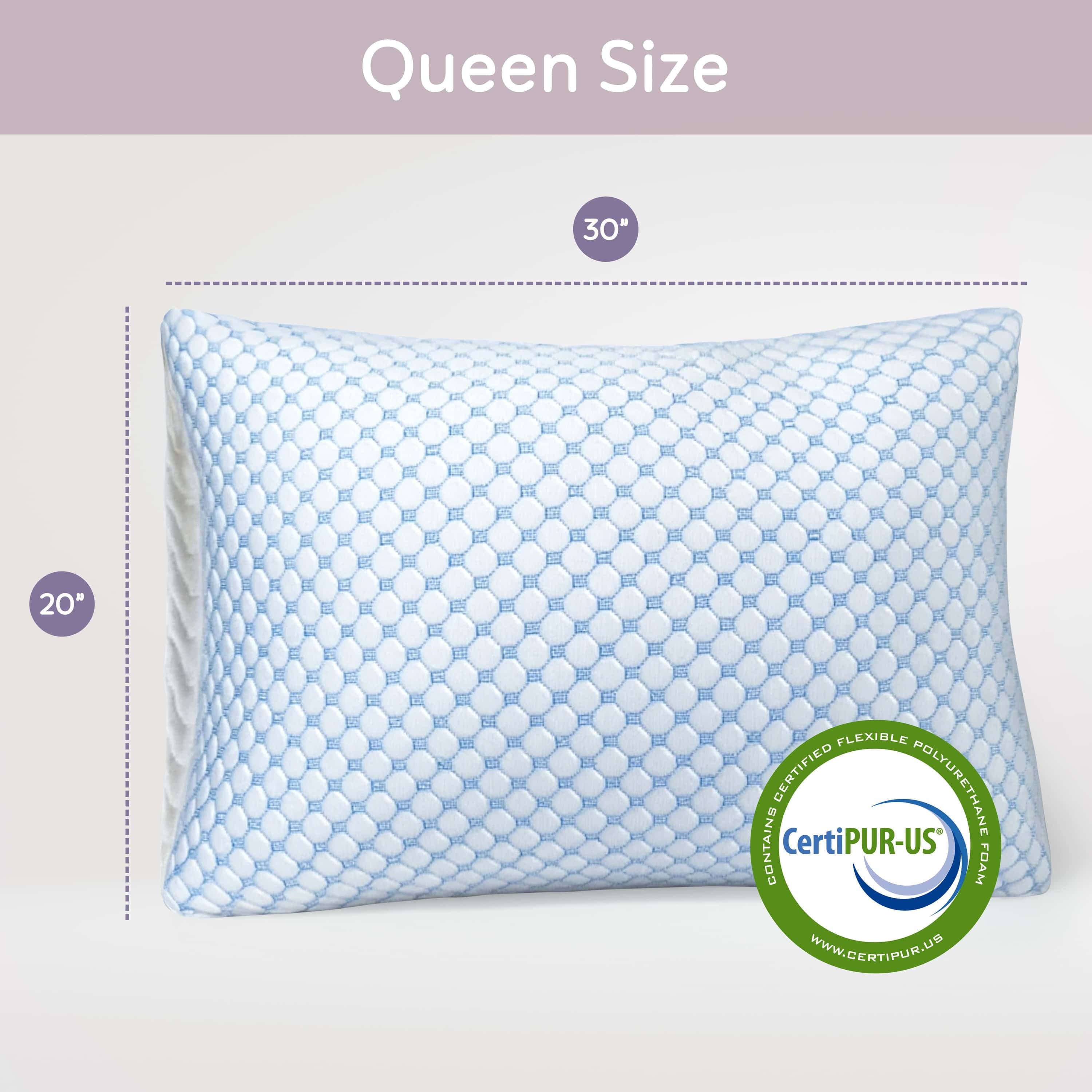 Decorative Plump Cooling Pillows for Bed, Memory Foam Bed Pillow, Queen Pillows 20” X 28”, 2 Pack - Decorative Throw Pillow Cushion for Sofa & Bed Detail