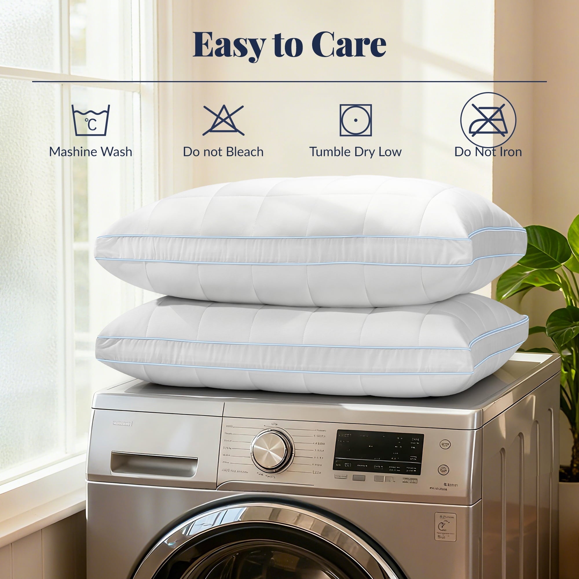 Ergonomic Memory Foam Cooling Adjustable Pillow, Luxury Queen Size Bed Pillows Hotel Collection - Soft Firm Pillows for bed - Hotel Quality Plush Sleeping Pillows Detail