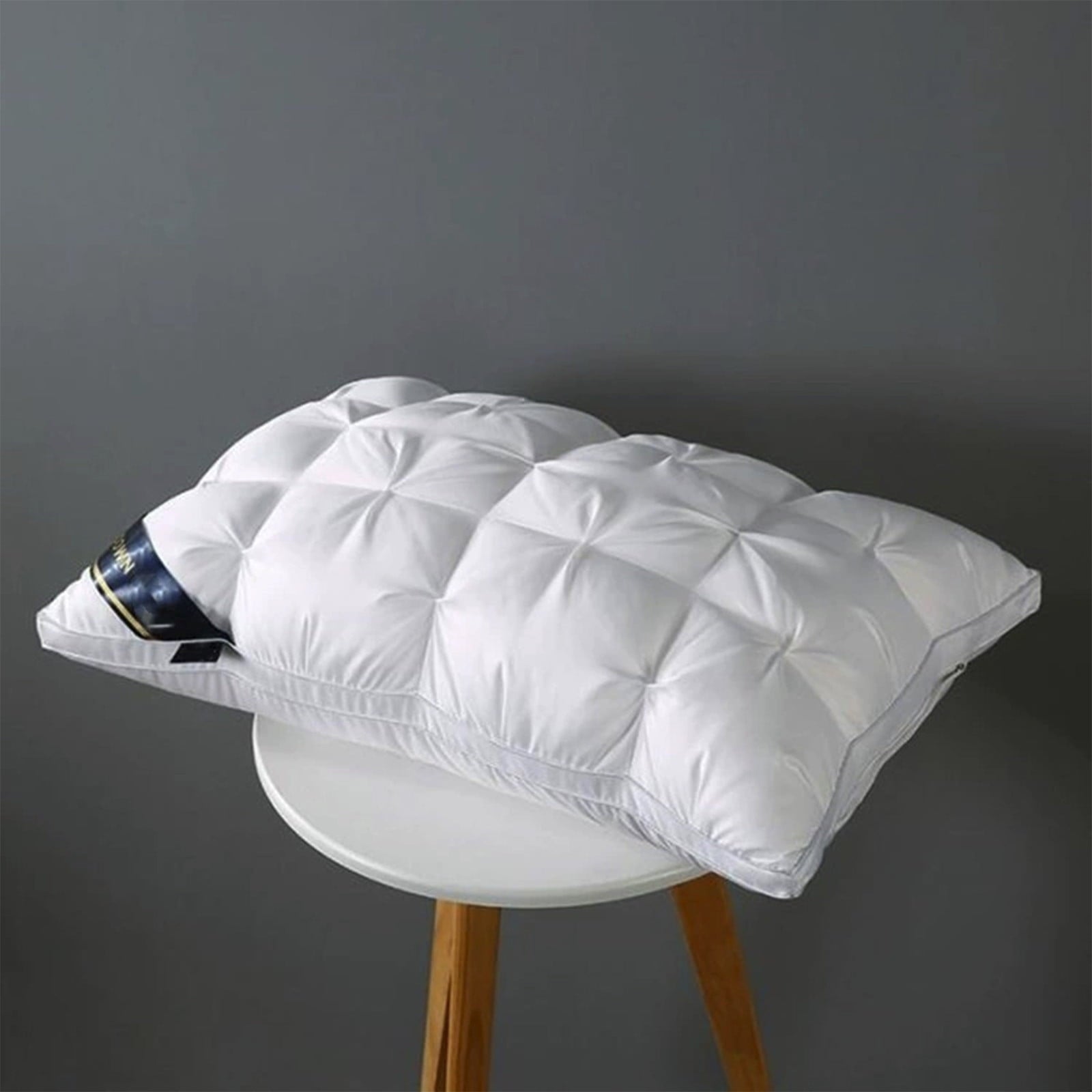 Orthopedic Support Goose Down Pillow and Feather Pillows for Neck/Back/Side Sleepers, Premium Soft Down Fill Standard Size Pillow for Sl... - Orthopedic Shredded Foam Bed Pillow Set Detail