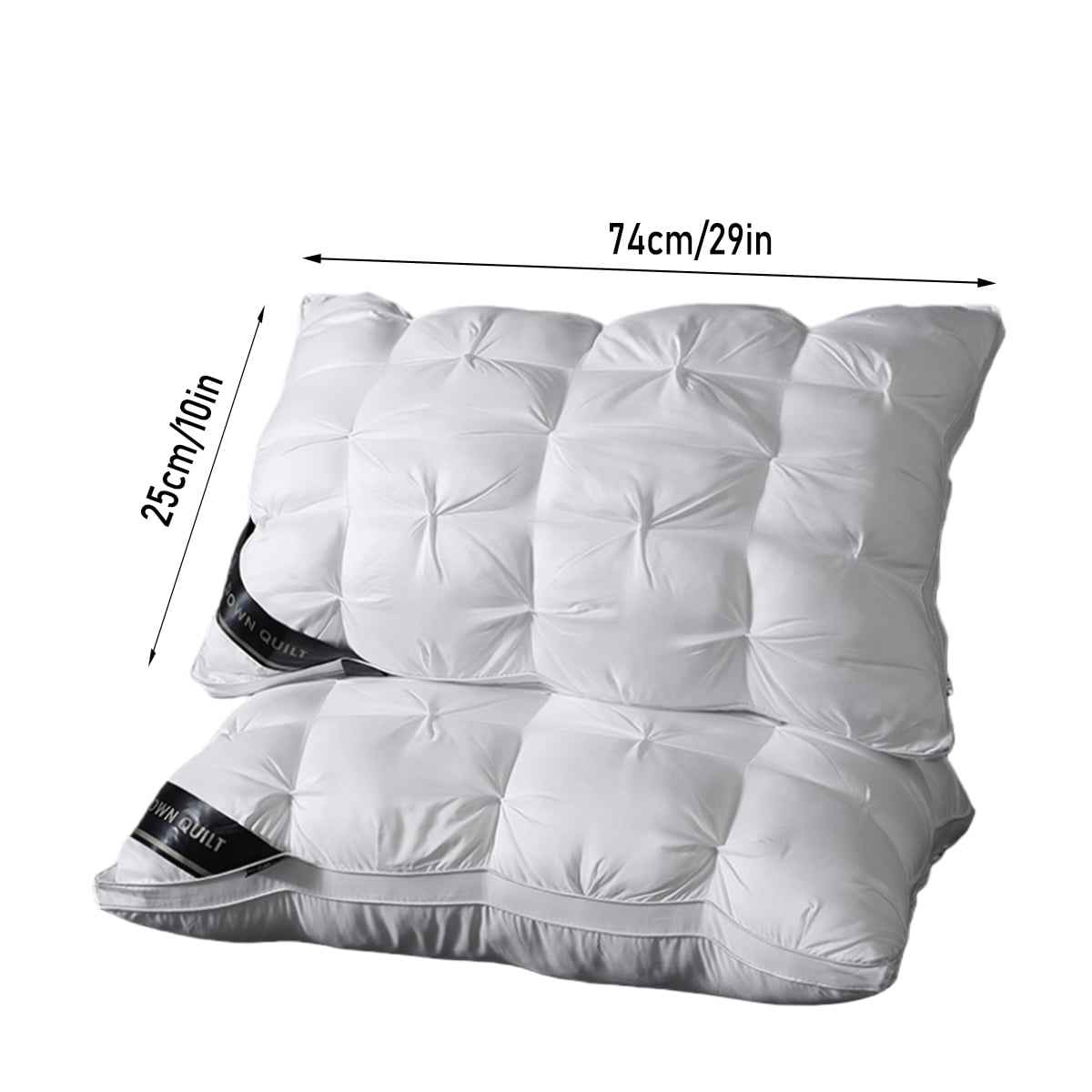 Fluffy Shredded 2-Pack 3-Line Grid Bed Pillow (20.1" x 13.97") - Soft, Breathable and Hypoallergenic - Hotel Quality Plush Sleeping Pillows Detail