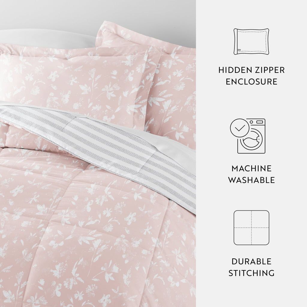 Hypoallergenic Cloud All Season Ultra Soft Comforter Set Lightweight Bedding in Pressed Flowers for Full/Queen Size - Cloud-Like Soft Lightweight Bed Comforter Detail