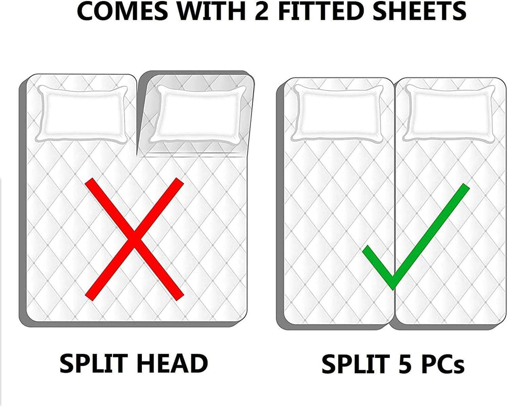 Breathable Luxury Split King Bed Sheet Set 5Pcs Adjustable Bed Sheets - 18" Deep Pocket of Fitted Sheet 800 Thread Count 100% Pure Egyp... - Luxury Bed Sheet Set with Deep Pockets Detail