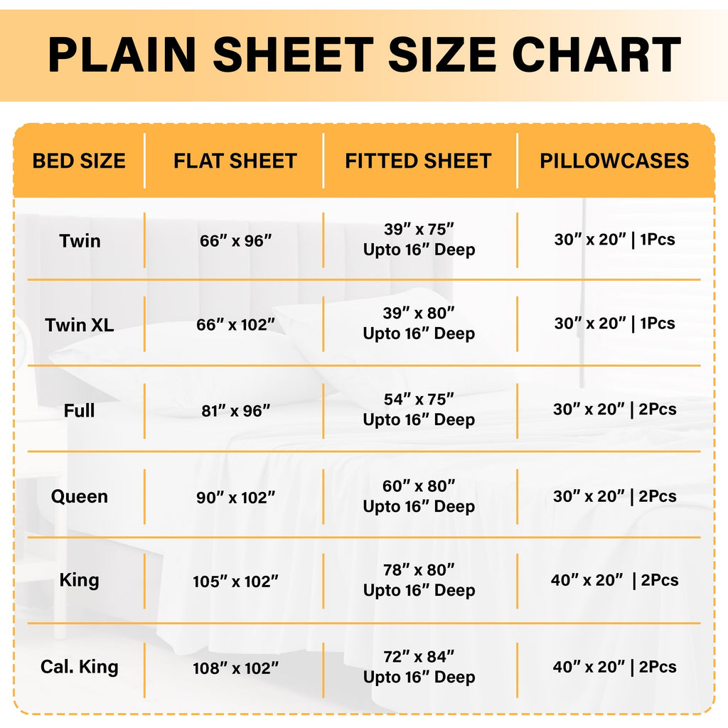 Wrinkle-Resistant Size Sheet Set, 4-Piece Plain Soft Microfiber – Deep Pocket Bed Sheets, Includes 1 Fitted Sheet, 1 Flat Sheet, 2 Pill... - Premium Ultra-Soft Pillowcase Pair for Sleeping Detail