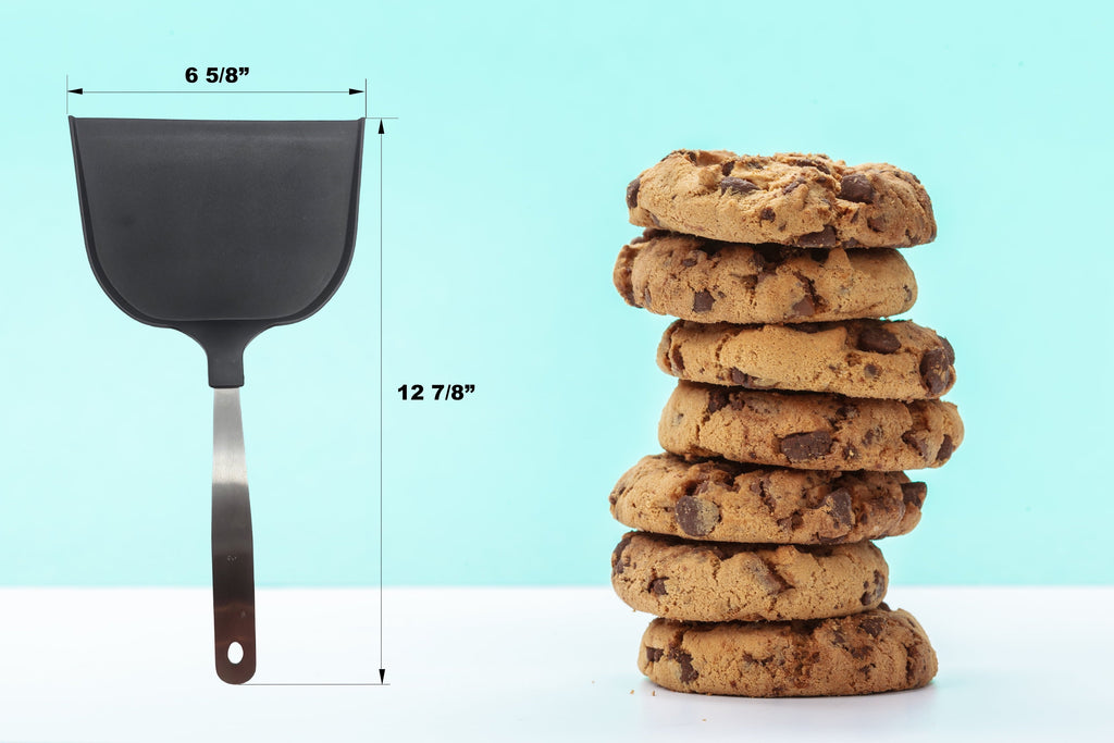 Chef-Quality Jumbo Baking 12.8 in Stainless Steel Nylon Kitchen Spatula - High-Precision Culinary Tool for Baking & Cooking Detail