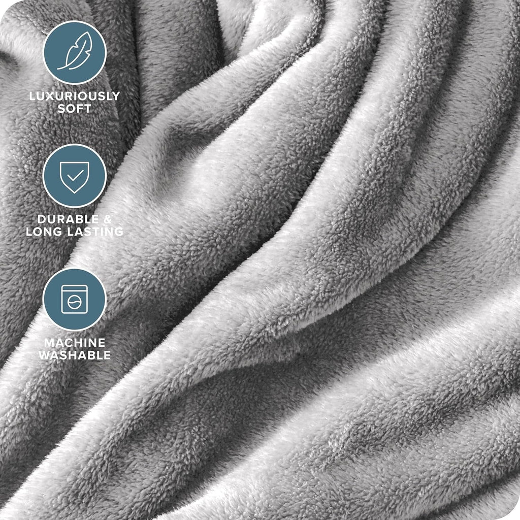 Decorative Knitted Twin Size Blanket for Bed, 60x80inch Super Cozy Soft Bed Blanket for Sleep Snap, Lightweight Reversible Blankets and ... - Super Soft Reversible Sherpa Flannel Blanket Detail