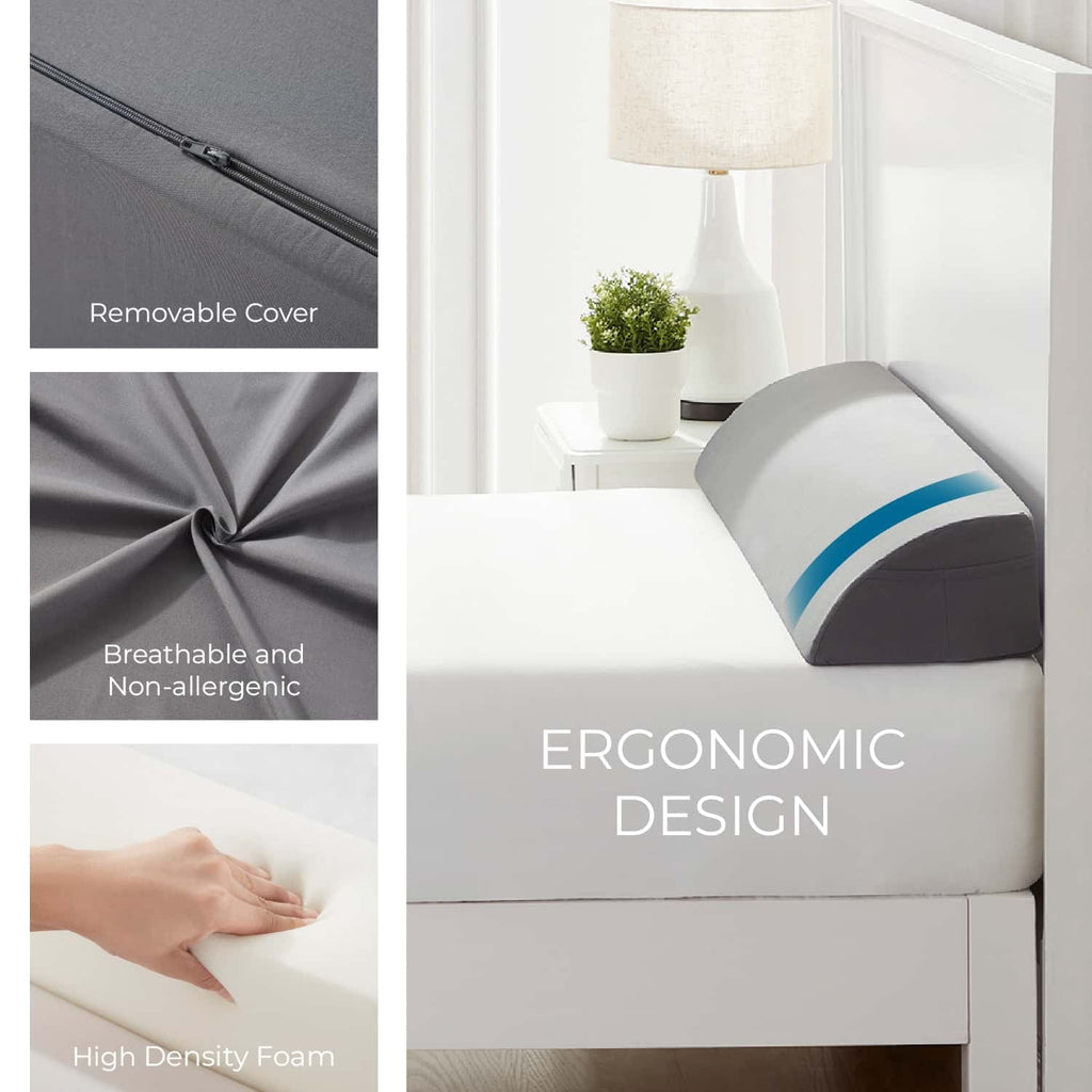 Orthopedic Support Bed Wedge Pillow for Headboard, Mattress Gap Filler Headboard Pillow, Queen Size - Decorative Throw Pillow Cushion for Sofa & Bed Detail