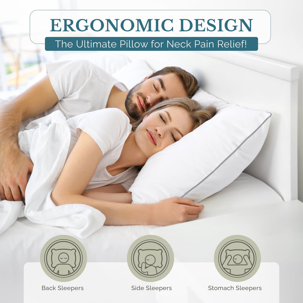 Hotel Collection Pillows Standard Size Set of 2 – Standard Pillow, Cooling Comfort, Breathable, Easy Care Machine Washable, Perfect fo... - Hotel Quality Plush Sleeping Pillows Detail