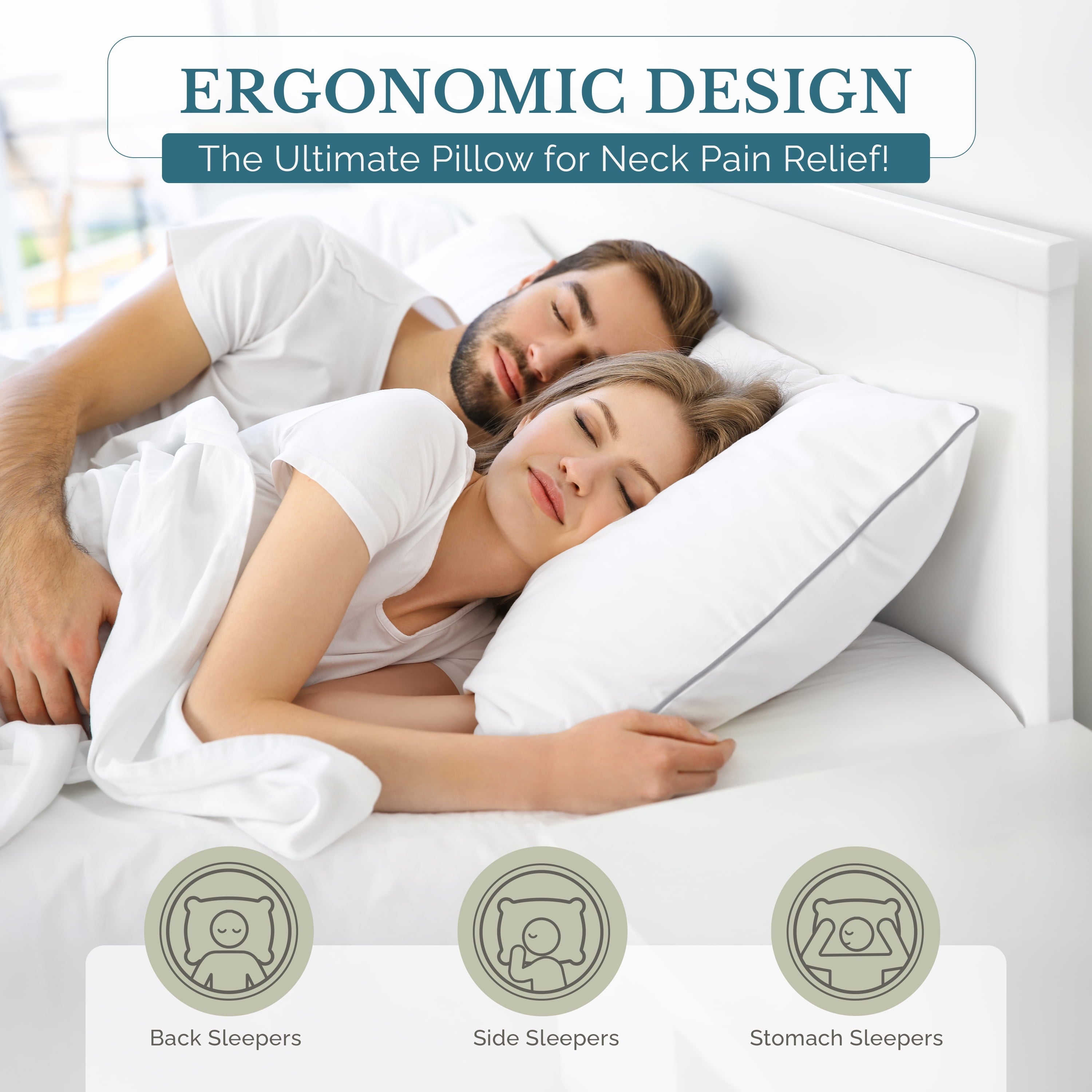 Hotel Collection Pillows Standard Size Set of 2 – Standard Pillow, Cooling Comfort, Breathable, Easy Care Machine Washable, Perfect fo... - Hotel Quality Plush Sleeping Pillows Detail