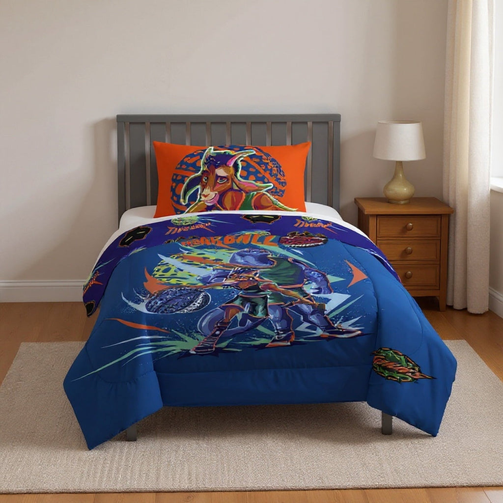 All-Season 2 Piece Twin/Full Kids Reversible Comforter and Pillowcase Bedding Set, Multicolor,Twin/Full - Cloud-Like Soft Lightweight Bed Comforter Detail