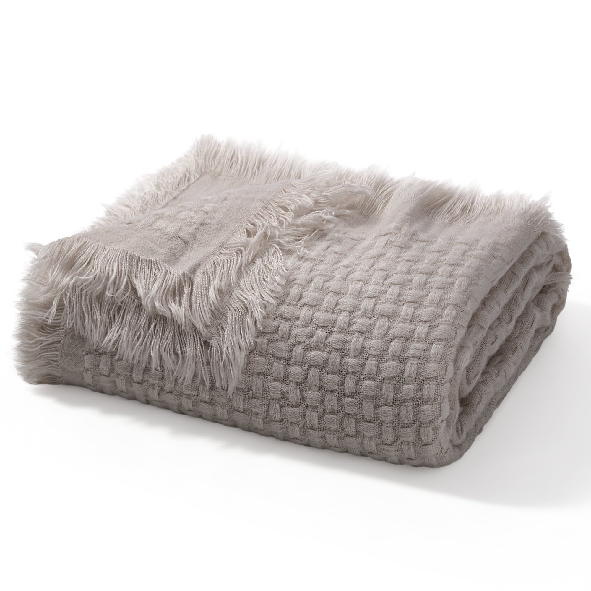 Lightweight Warm Knitted Throw Blanket with Fringes for Couch, Soft and Warm Textured Throw for All Season, Lightweight Breathable Roo... - Cozy Fleece Throw Blanket for Couch & Bed Detail