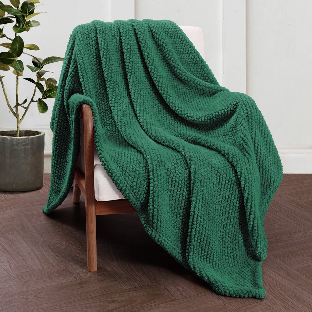Cozy Fleece Fuzzy Fleece 50"x70" Throw Blanket for Couch, Fluffy Warm Soft Jacquard Blankets for Fall Winter, Lightweight and Coz... - Lightweight Plush Warm Blanket for All Seasons Detail
