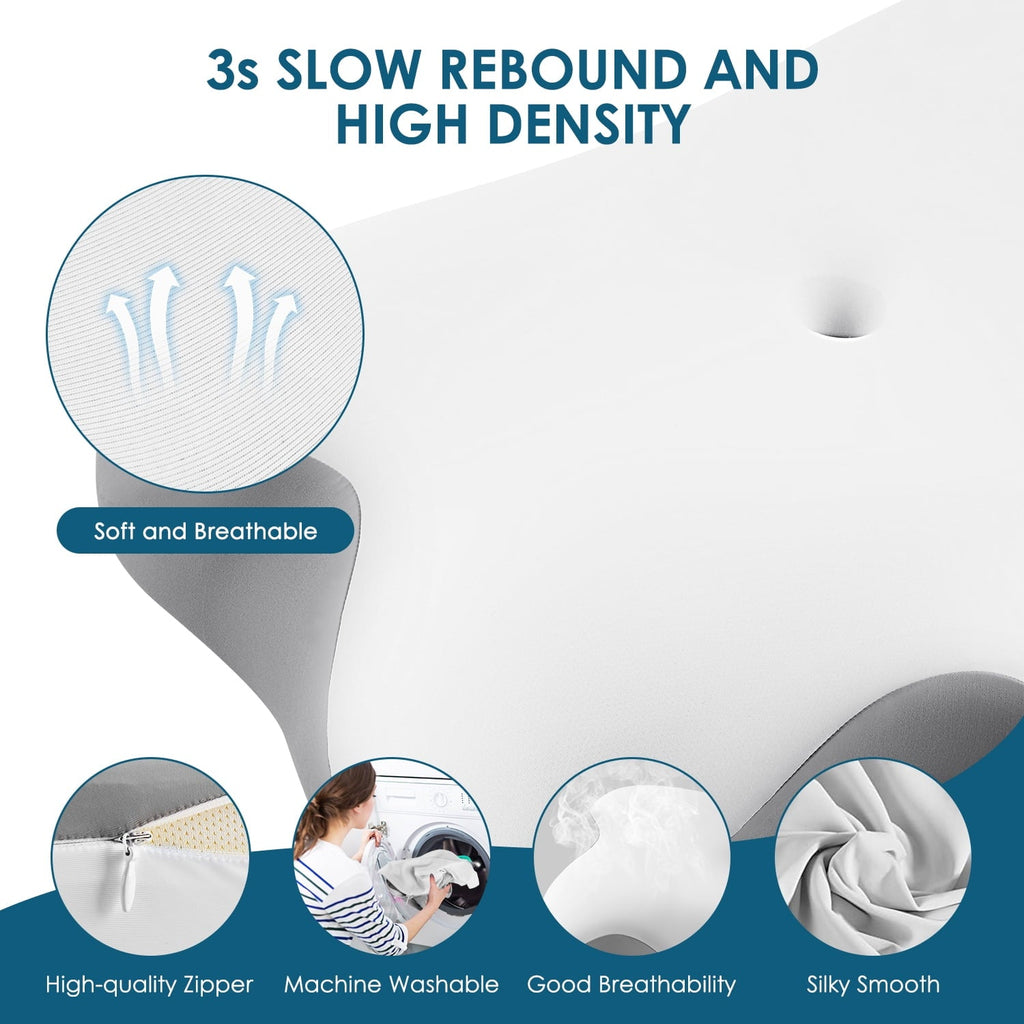 Decorative Plump Memory Foam Bed Pillow for Pain Relief,Ergonomic Memory Foam Pillows for Sleeping for Side Back Stomach&Sleepers with... - Hotel Quality Plush Sleeping Pillows Detail