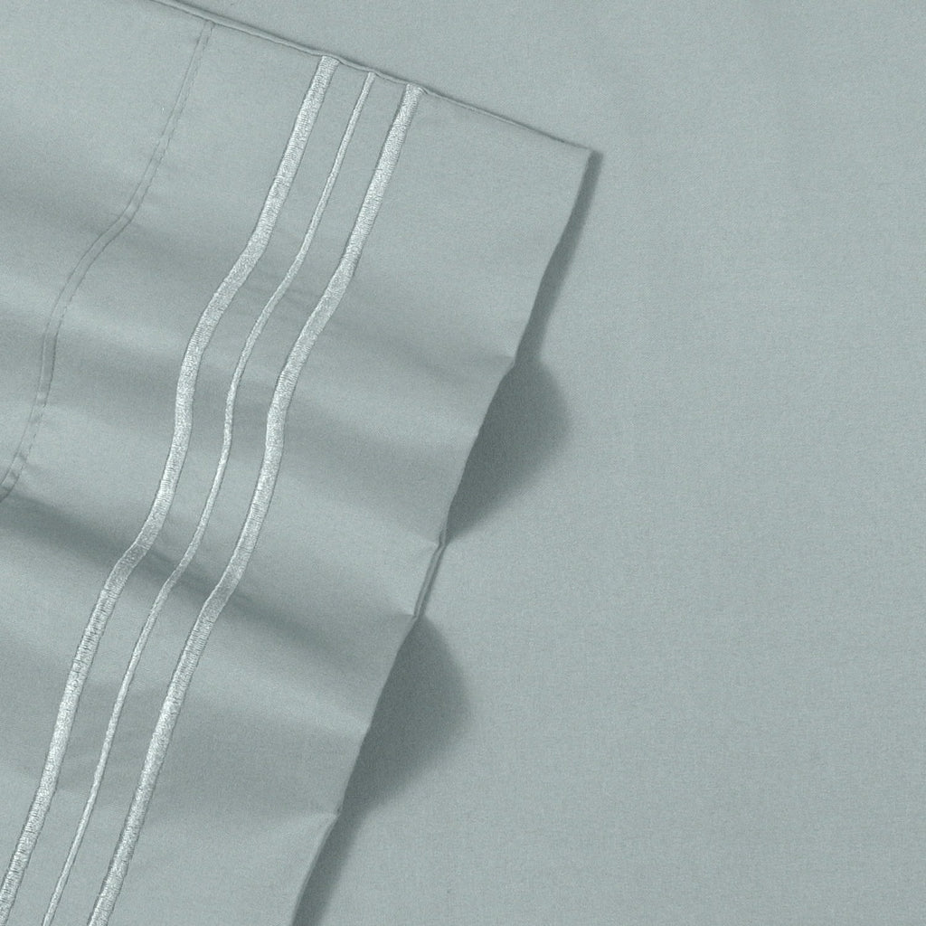 Cooling Sateen 1800 Series Classic 4-Piece 1800 Thread Count 100 GSM Bed Sheet, Queen - Luxury Bed Sheet Set with Deep Pockets Detail