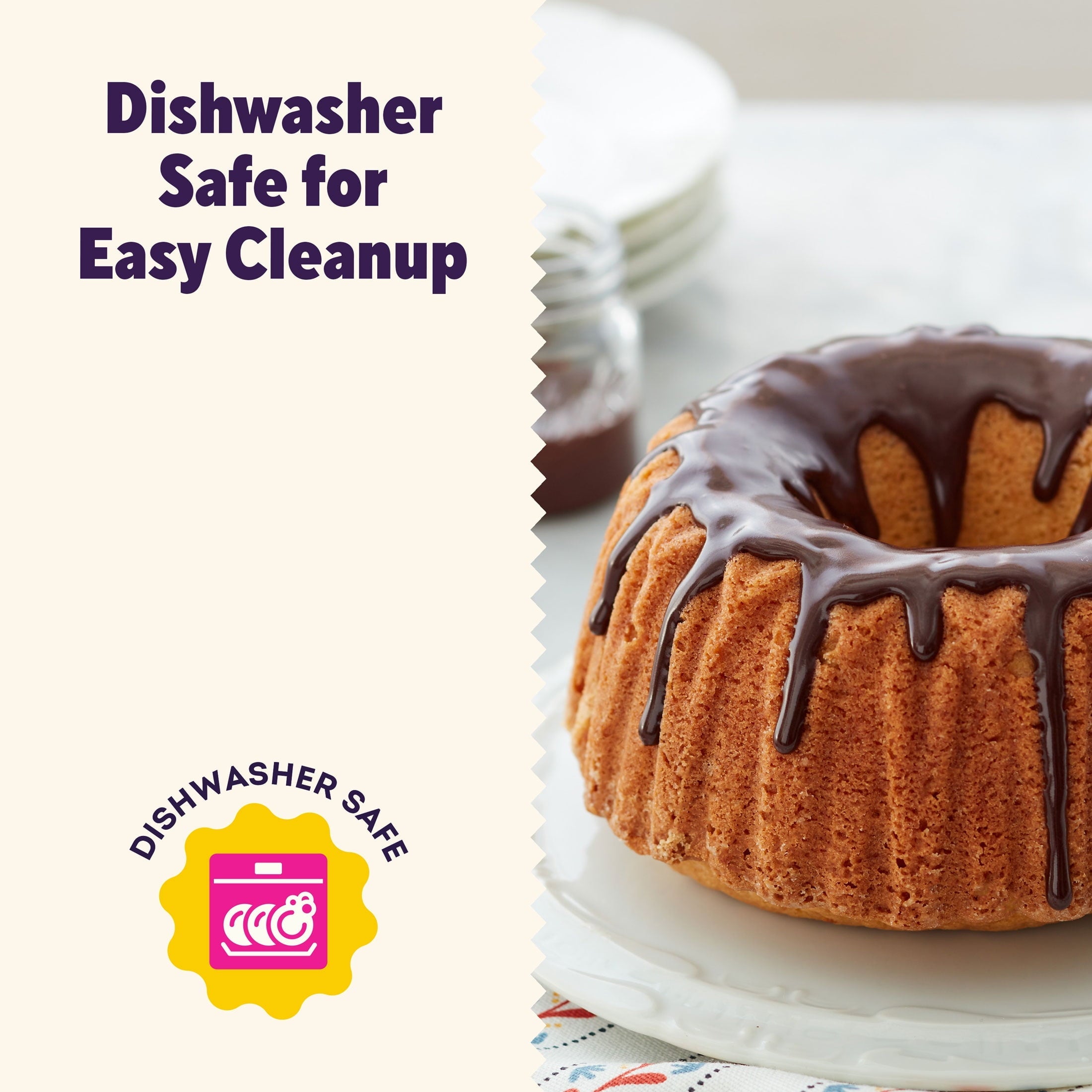 Multi-Functional Everyday Non-Stick Bundt Cake Pan 6" Fluted Tube Baking Pan, Packaging May Vary - Kitchen Gadget Tool for Quick Food Prep Detail