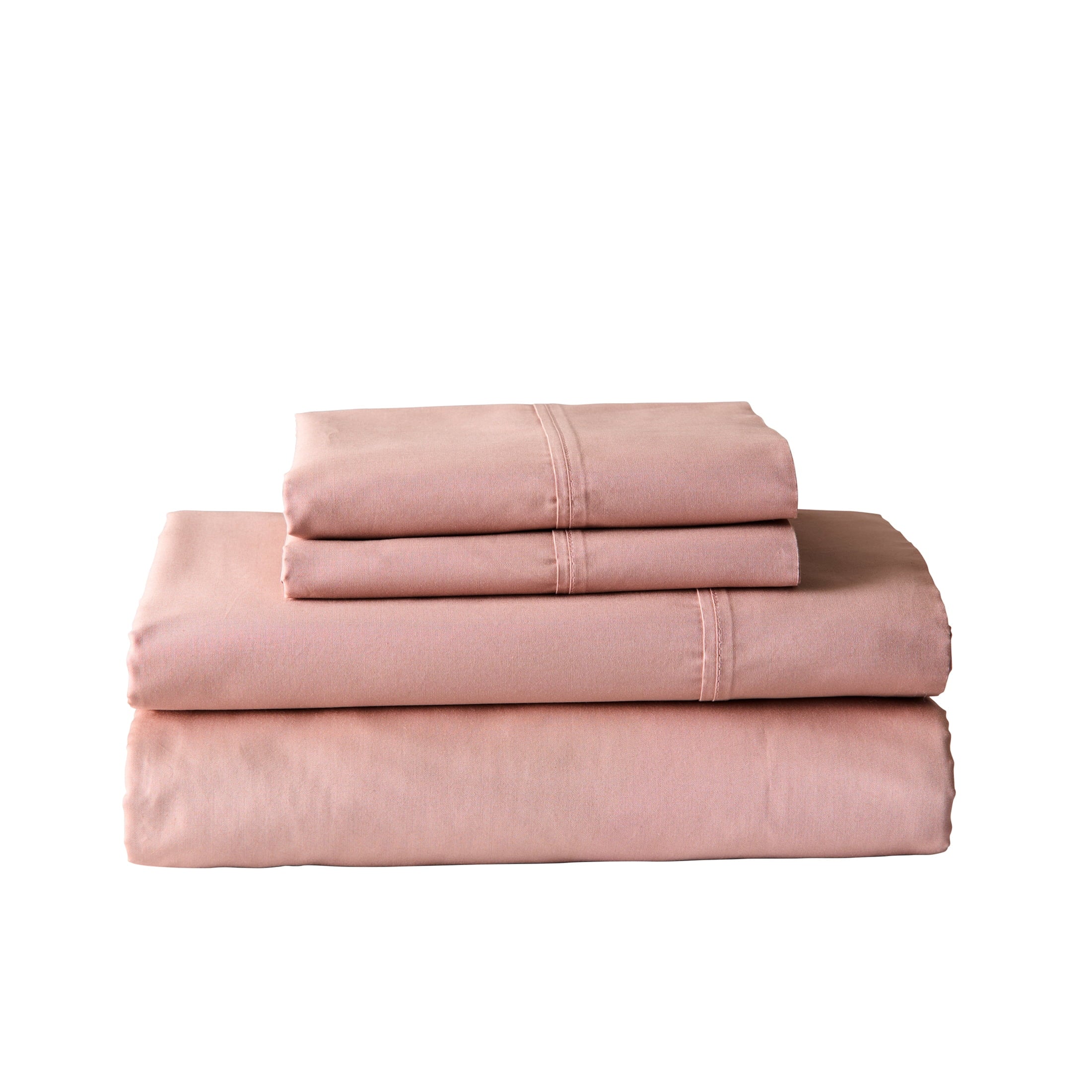 Premium Egyptian Cotton 300 Thread Count Cotton Percale 3-Piece Antique Blush Bed Sheet Set, Twin - Luxury Bed Sheet Set with Deep Pockets Detail