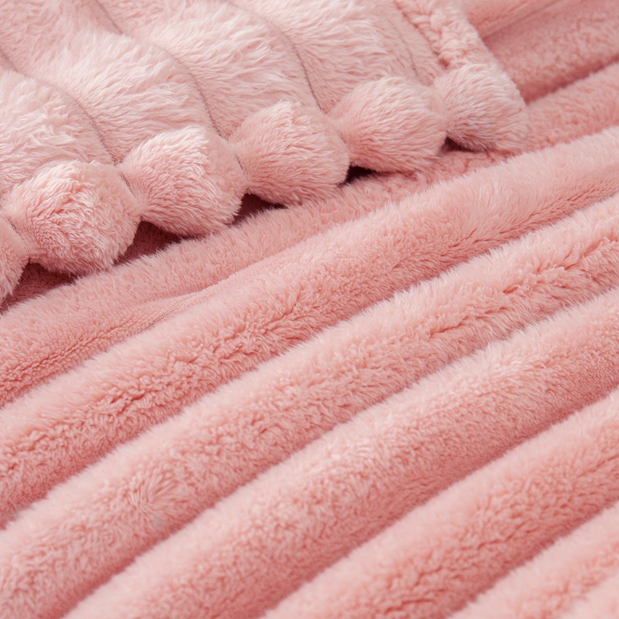 Decorative Knitted Fleece Throw Blanket for Couch, Super Soft 3D Striped Jacquard Blanket, Lightweight Fuzzy Cozy Blankets, Pink, 50"x60" - Lightweight Plush Warm Blanket for All Seasons Detail