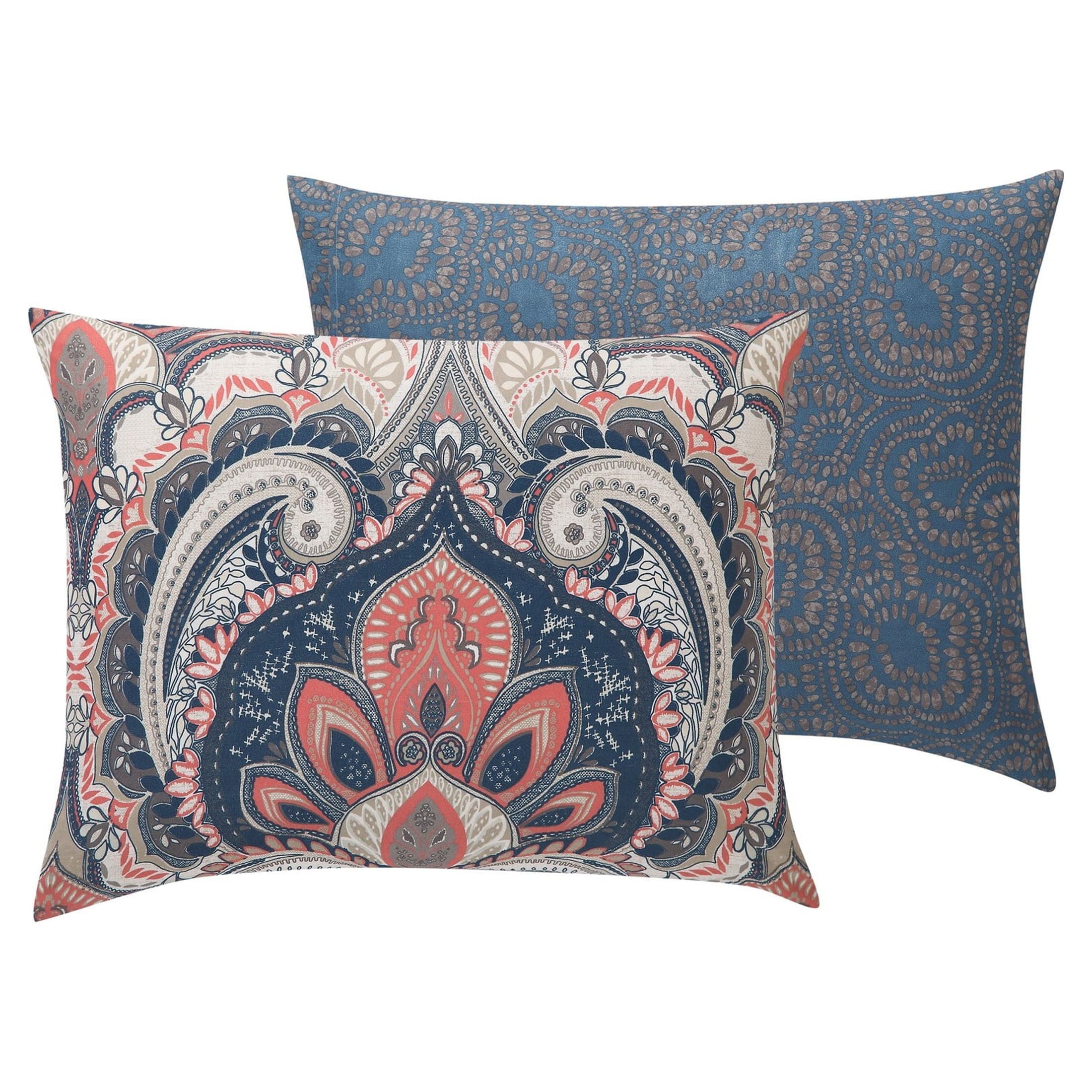 All-Season Casa Real 5-Piece Coral Damask Reversible Comforter Set, King, Adult, Unisex - All-Season Down Alternative Comforter Insert Detail