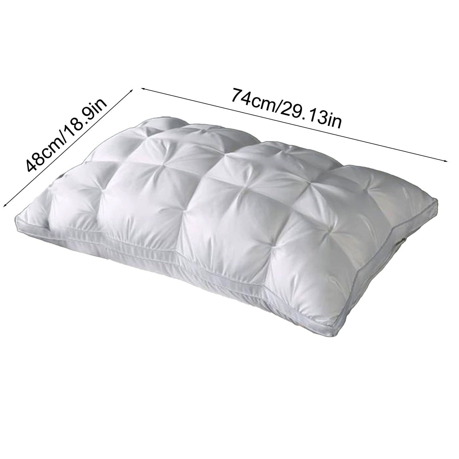 Orthopedic Support Goose Down Pillow and Feather Pillows for Neck/Back/Side Sleepers, Premium Soft Down Fill Standard Size Pillow for Sl... - Orthopedic Shredded Foam Bed Pillow Set Detail