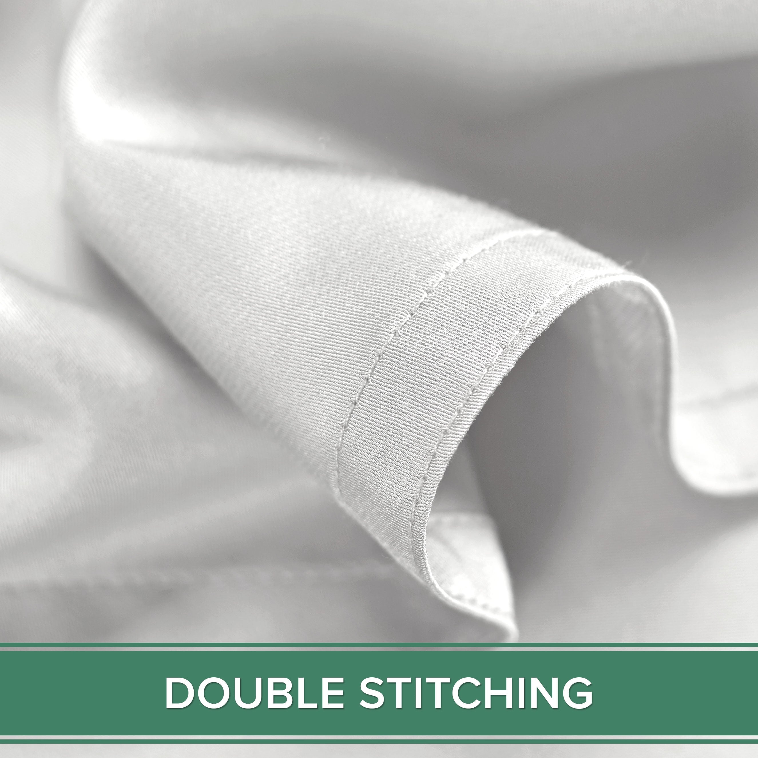 Cooling Sateen Sheets King Size Bed Sheet 4 Piece Set, Genuine 100% Organic Bamboo Viscose, Luxuriously Soft & Cooling, Double Stitc... - Breathable Egyptian Cotton Flat & Fitted Sheets Detail