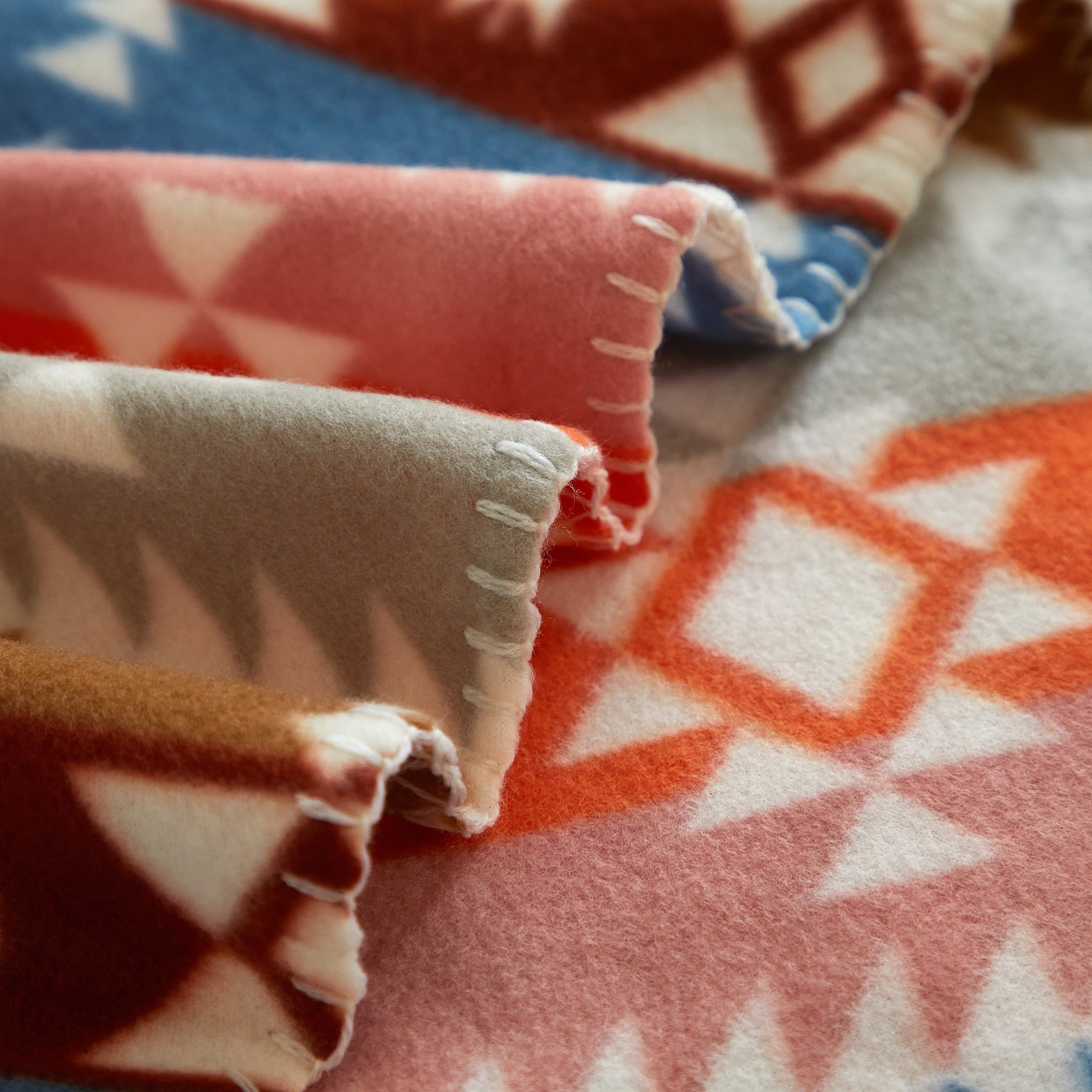 Reversible Sherpa Stripe Fleece Throw - Cozy Fleece Throw Blanket for Couch & Bed Detail