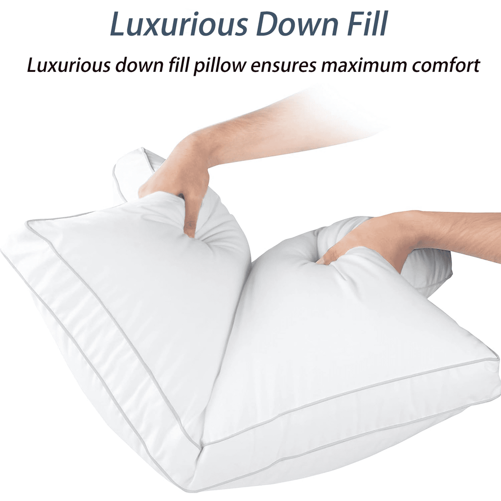 Hotel Collection Goose Feather & Down Pillow King Size 20"x36" – Hotel Quality Bed Pillow for Sleeping, 100% Organic Cotton Cover, Hyp... - Decorative Throw Pillow Cushion for Sofa & Bed Detail