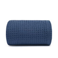 Cozy Fleece Twin Waffle Throw Blanket for Couch (68" x 92"), 100% Cotton Throw Blankets for Bed, Waffle Blanket for Bed (Navy) - Super Soft Reversible Sherpa Flannel Blanket - Default Title