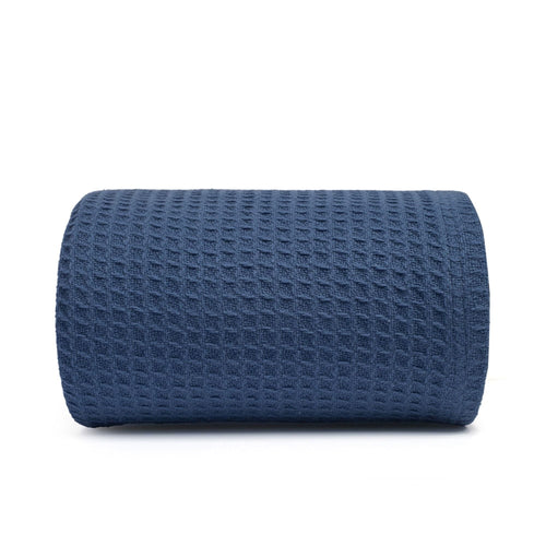 Cozy Fleece Twin Waffle Throw Blanket for Couch (68" x 92"), 100% Cotton Throw Blankets for Bed, Waffle Blanket for Bed (Navy) - Super Soft Reversible Sherpa Flannel Blanket - Default Title
