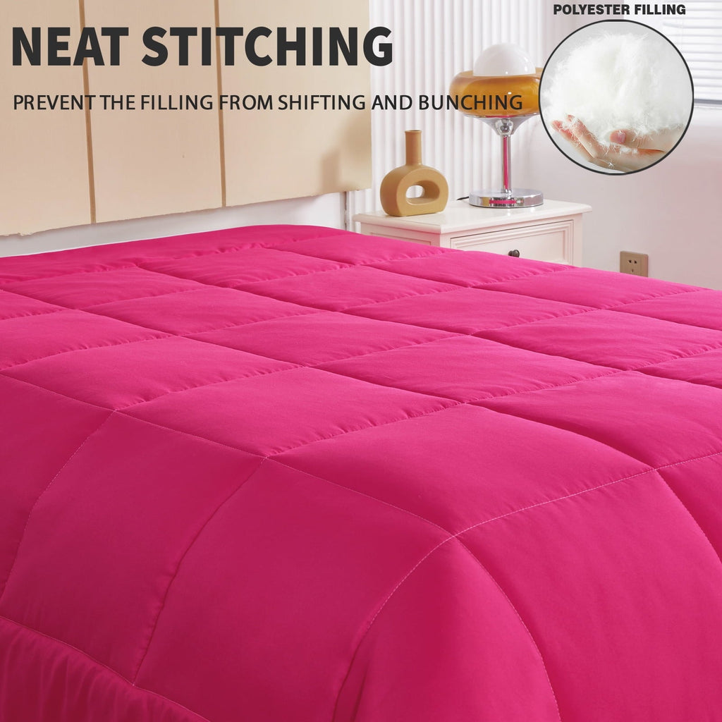 Heavyweight Warmth Lightweight Reversible 3-Piece Comforter Set All Seasons, Down Alternative Comforter with 2 Pillow Shams, Queen Size,... - Cloud-Like Soft Lightweight Bed Comforter Detail