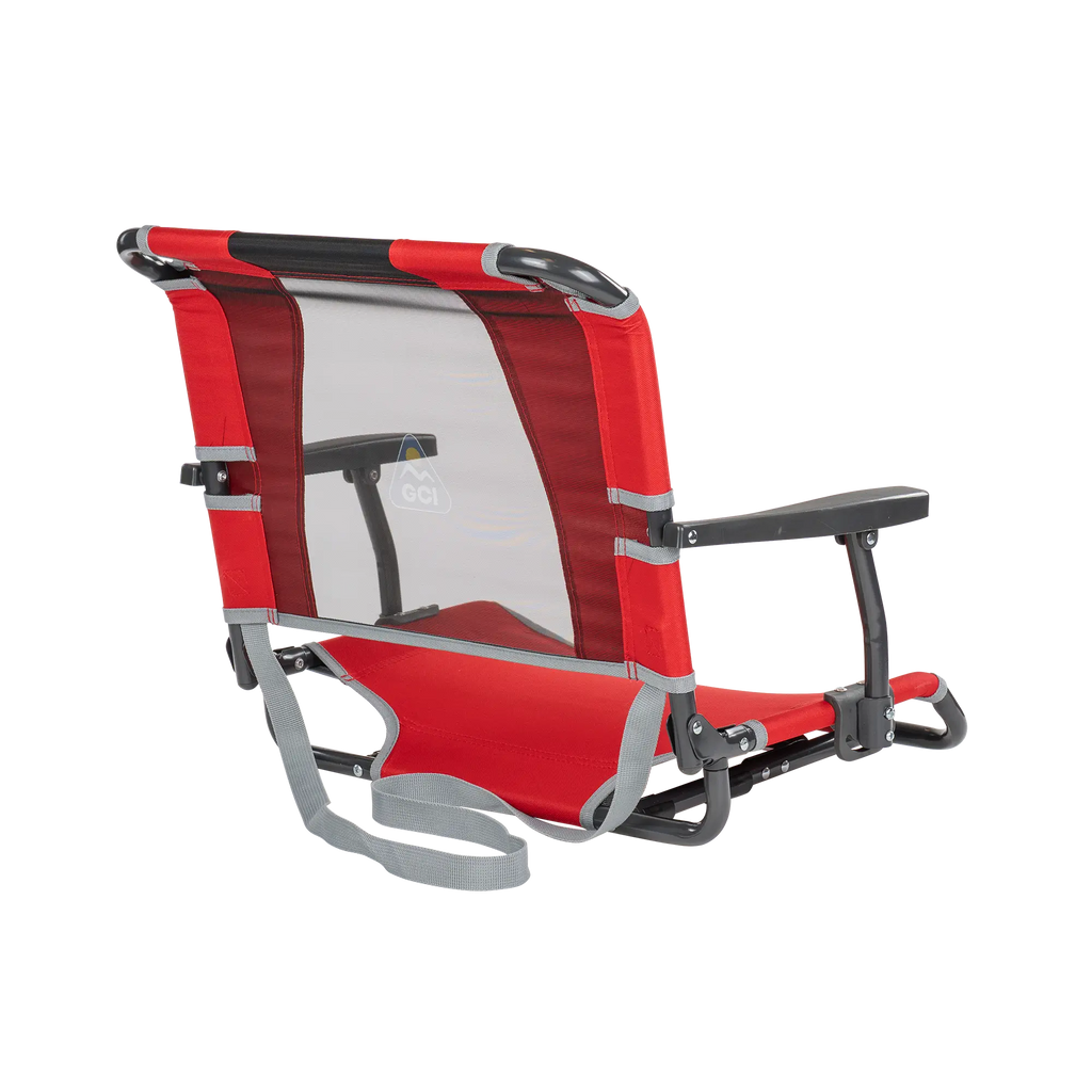 Secure-Hook Big Comfort Stadium Chair with Armrests - Choice 465 - Grandstand Cushion Seat with Secure Under-Bench Hooks Detail