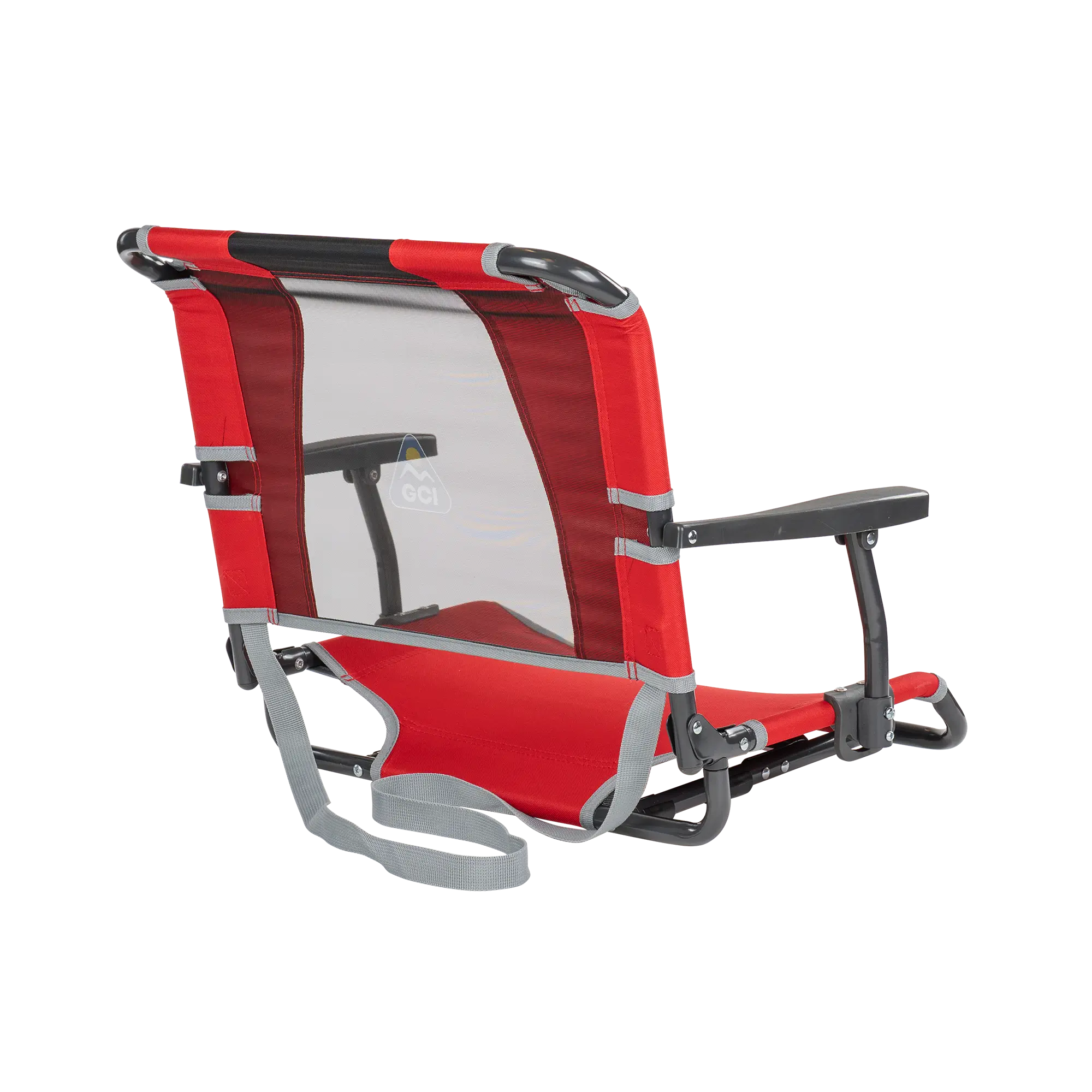 Secure-Hook Big Comfort Stadium Chair with Armrests - Choice 465 - Grandstand Cushion Seat with Secure Under-Bench Hooks Detail