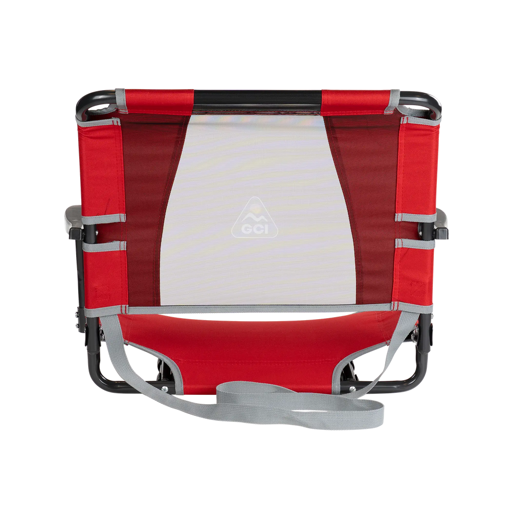 Secure-Hook Big Comfort Stadium Chair with Armrests - Choice 465 - Grandstand Cushion Seat with Secure Under-Bench Hooks Detail