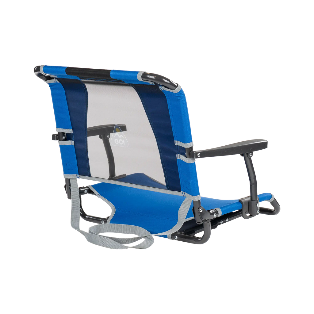 Secure-Hook Big Comfort Stadium Chair with Armrests - Choice 465 - Grandstand Cushion Seat with Secure Under-Bench Hooks Detail
