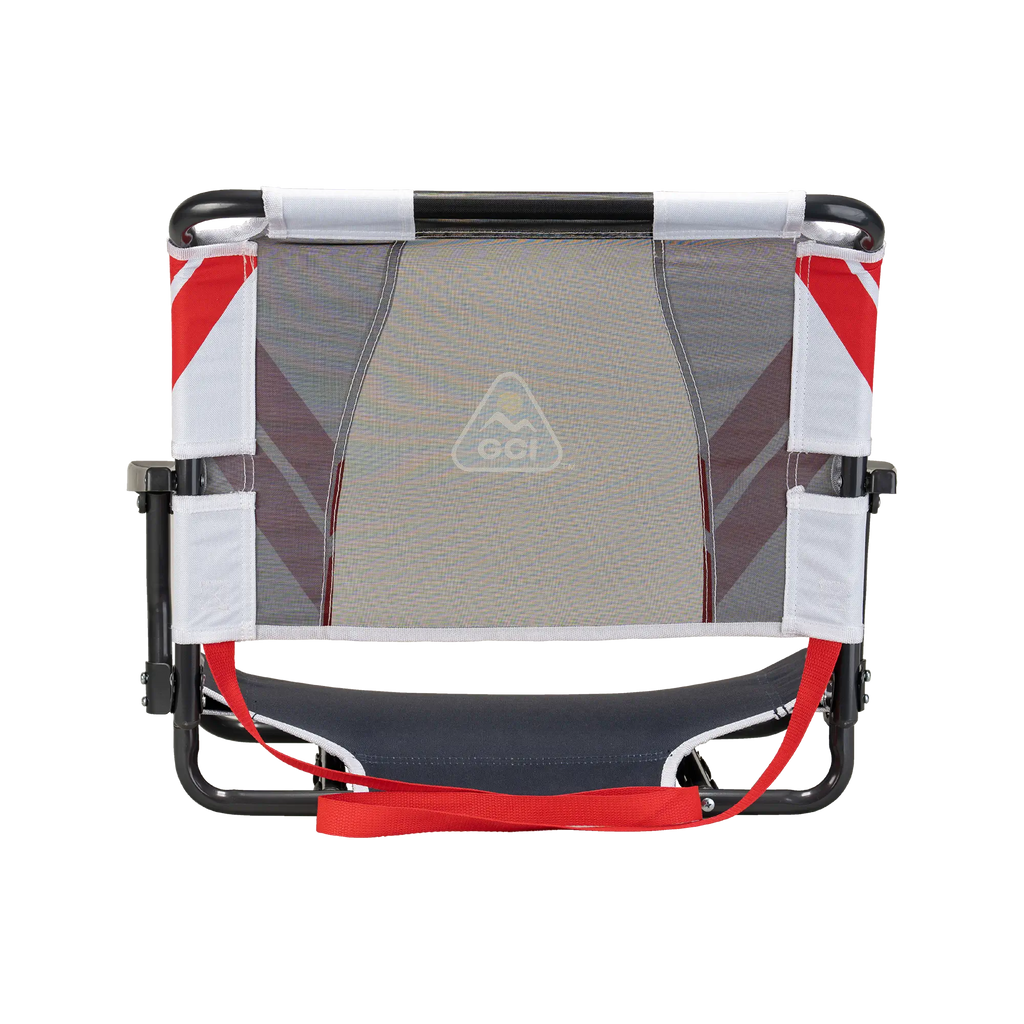 Secure-Hook Big Comfort Stadium Chair with Armrests - Choice 465 - Grandstand Cushion Seat with Secure Under-Bench Hooks Detail
