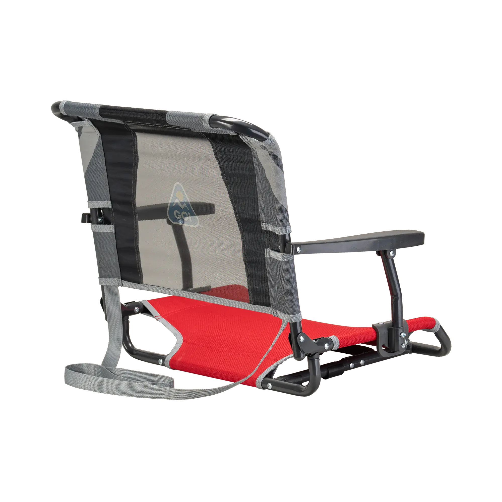 Secure-Hook Big Comfort Stadium Chair with Armrests - Choice 465 - Grandstand Cushion Seat with Secure Under-Bench Hooks Detail