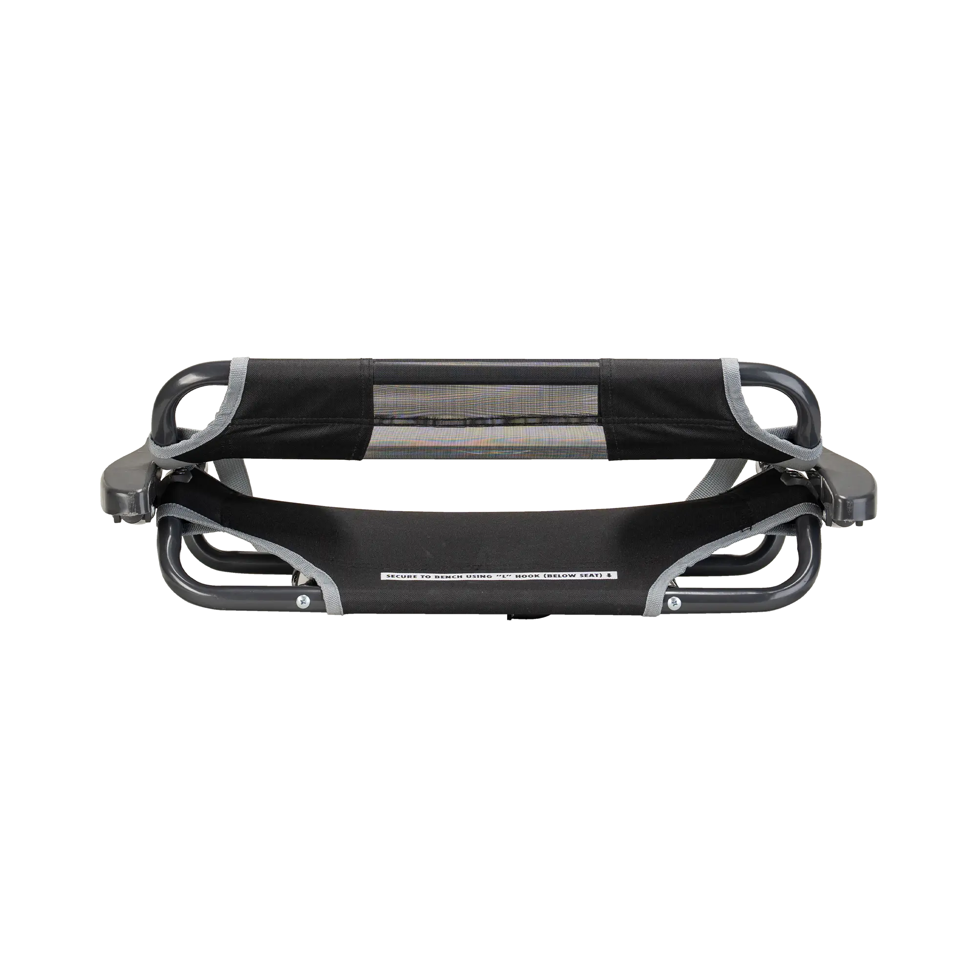Secure-Hook Big Comfort Stadium Chair with Armrests - Choice 465 - Grandstand Cushion Seat with Secure Under-Bench Hooks Detail