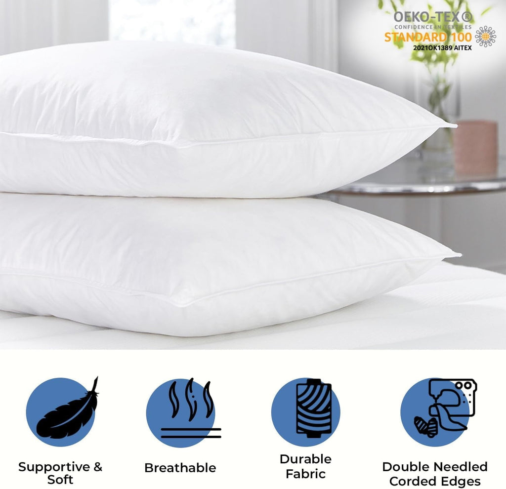 Orthopedic Support Ryotei Economy Bulk Hotel Pillows 20"x26" Standard (Pack of 12) | Premium Cluster Fiber Fill | Soft Down Alternative ... - Ergonomic Memory Foam Pillow for Neck Pain Support Detail