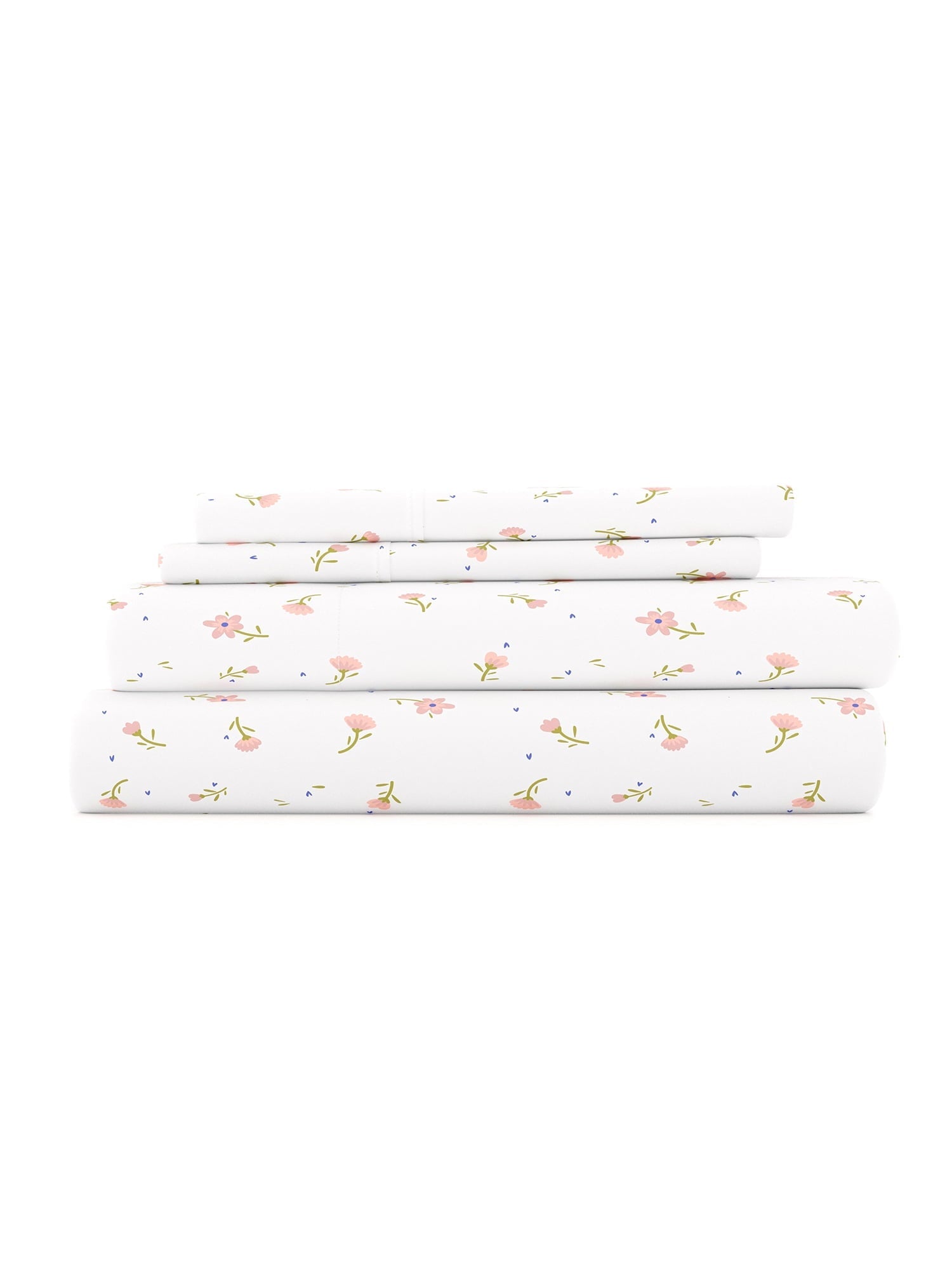 Premium Egyptian Cotton Ultra Soft & Breathable Wrinkle Free Bed Sheets Set - Floral Pink Farmhouse Patterned for Twin Size Bedding - Premium Ultra-Soft Pillowcase Pair for Sleeping Detail