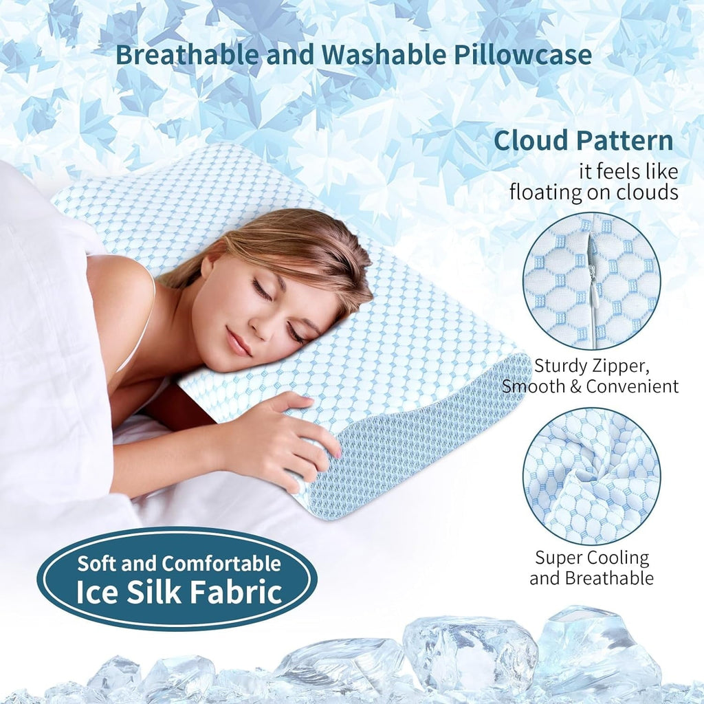 Decorative Plump for Neck Pain Relief, Contour Memory Foam s for Sleeping, Odorless Ergonomic Adjustable Orthopedic Cooling Bed Neck S... - Hotel Quality Plush Sleeping Pillows Detail