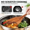 Heat-Resistant 6-Piece Natural Teak Wooden Spoons for Cooking With 10 Hooks，Handcrafted Kitchen Utensils Set ，Ideal Gift Set - Premium Stainless Steel Cooking Utensil for Non-Stick Pots Detail