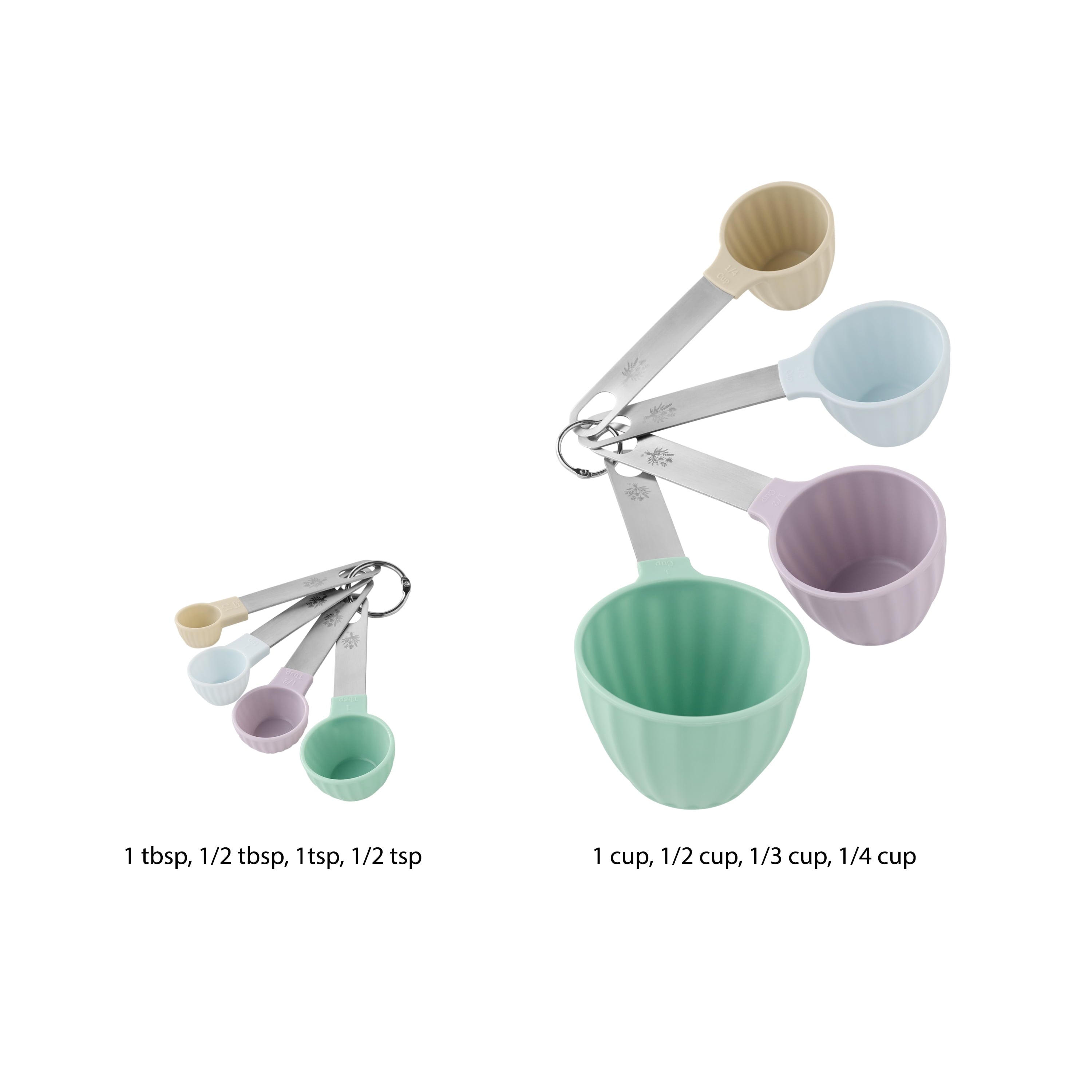 Innovative 8-Piece Plastic Measuring Cup and Spoon Set, Multicolor - Premium Stainless Steel Garlic Presser & Peeler Detail
