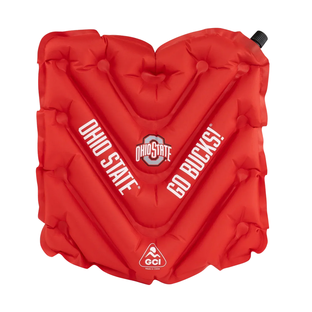 Ultra-Lightweight College V Seat Inflatable Stadium Cushion - Ohio State Buckeyes - Choice 778 - Grandstand Cushion Seat with Secure Under-Bench Hooks - Default Title