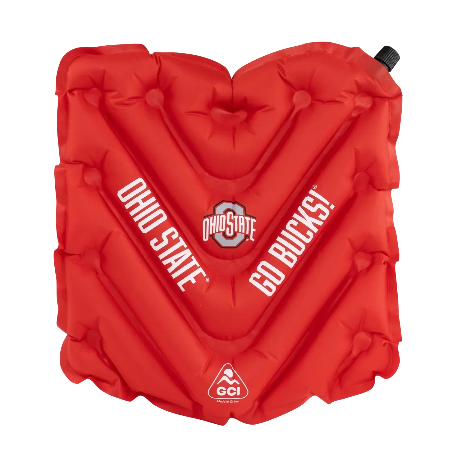 Ultra-Lightweight College V Seat Inflatable Stadium Cushion - Ohio State Buckeyes - Choice 778 - Grandstand Cushion Seat with Secure Under-Bench Hooks - Default Title