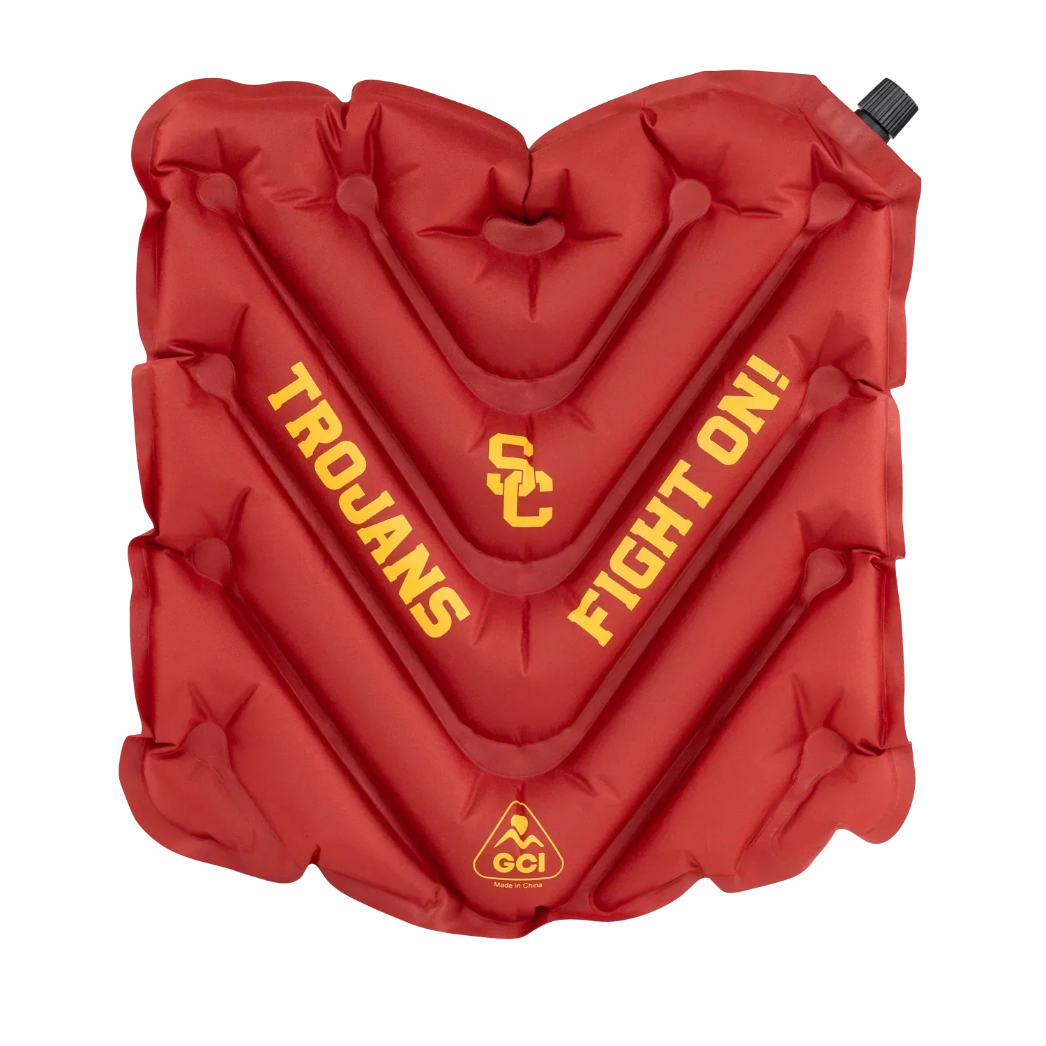 Secure-Hook College V Seat Inflatable Stadium Cushion - USC Trojans - Choice 523 - Grandstand Cushion Seat with Secure Under-Bench Hooks - Default Title