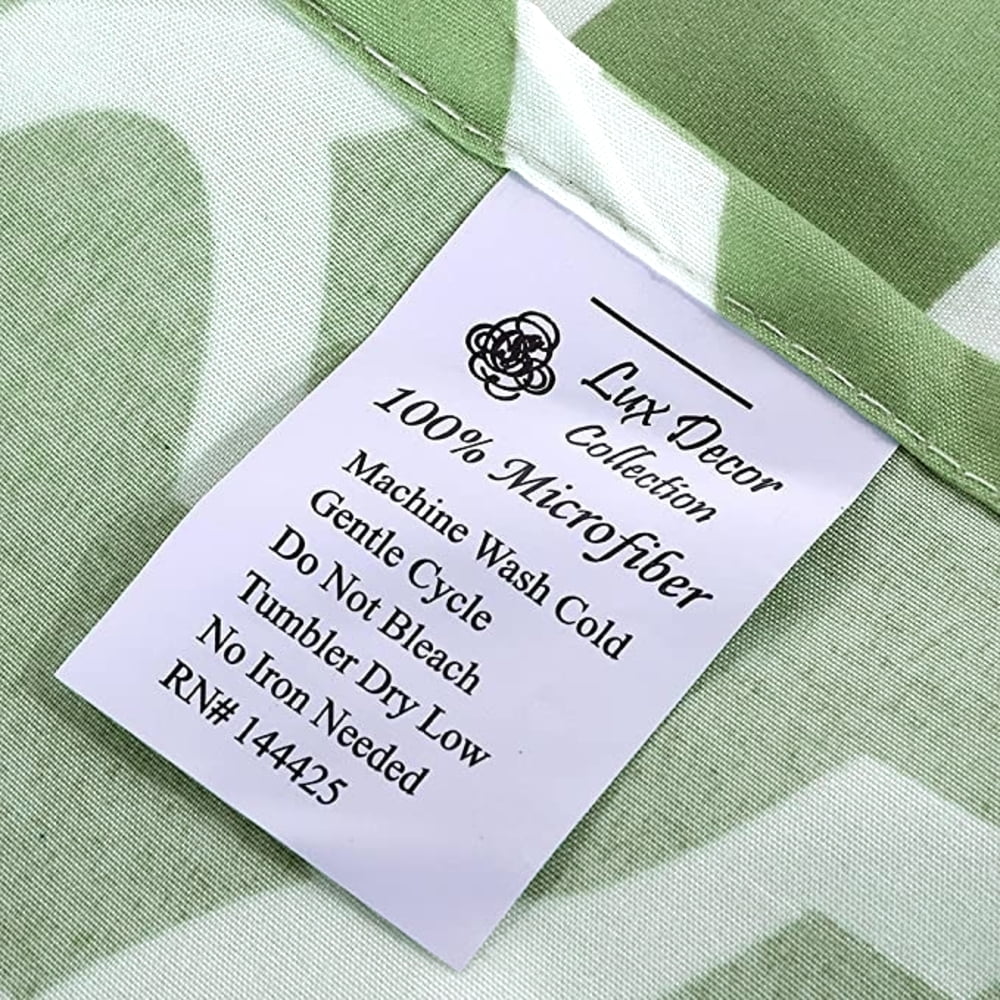 Premium Egyptian Cotton Quatrefoil Bed Sheet Set (King, Sage/White) 4 Piece Deep Pocket 1800 Series Microfiber Bed Sheet Set Contains 1 Fitte... - Cooling Hotel Quality Bedding Sheets and Pillowcases Detail